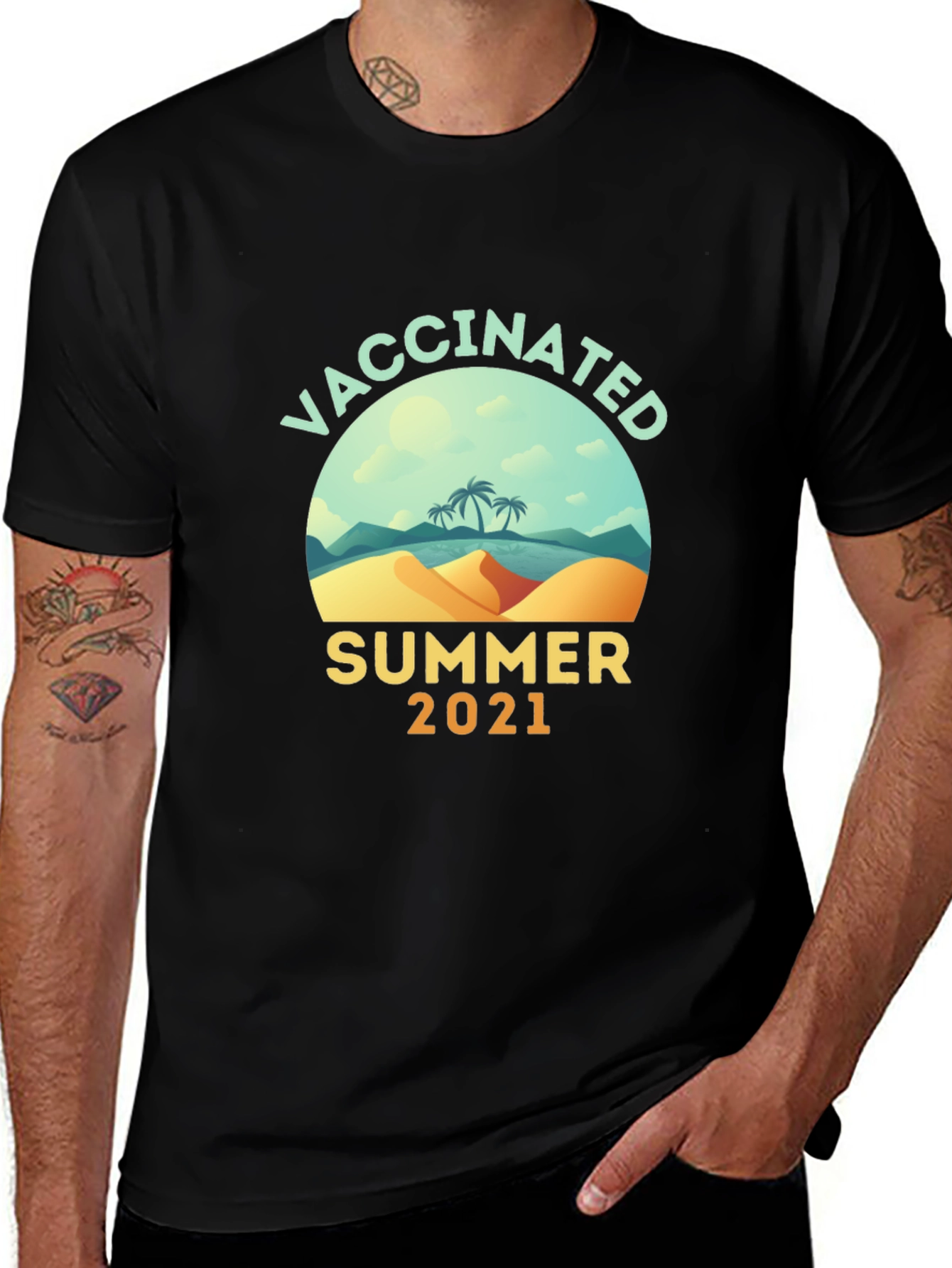 Variant 15 of Vaccinated Summer 2021 Graphic T-Shirt