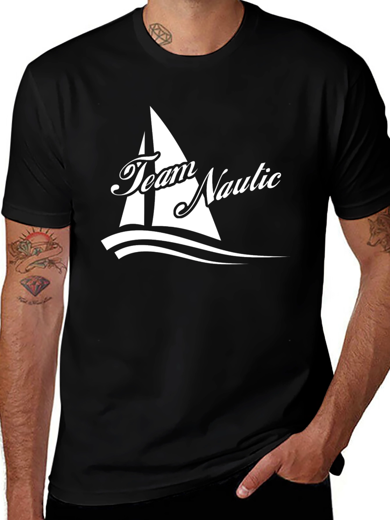 Variant 4 of Team Nautic Black Graphic T-Shirt
