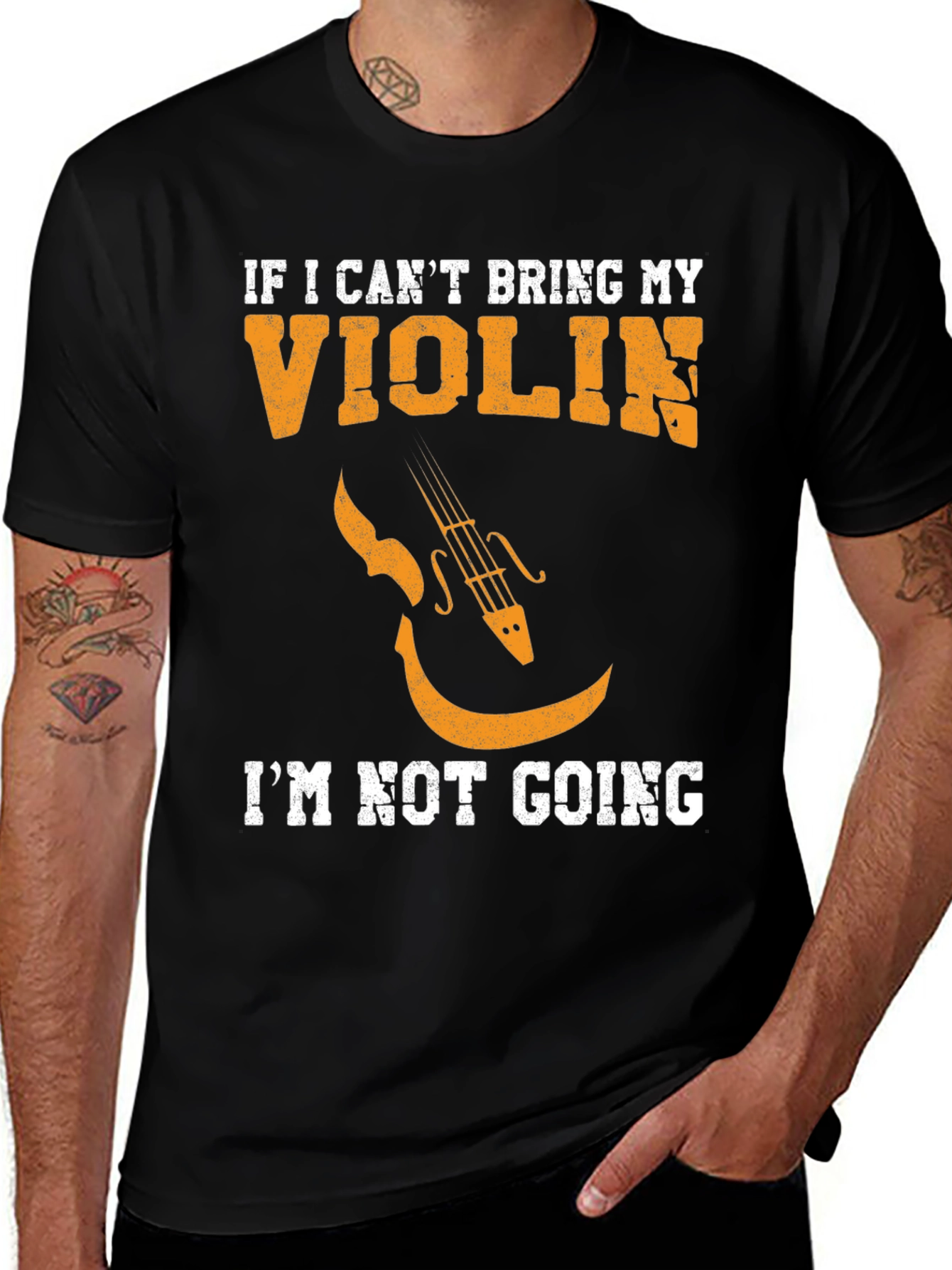 Variant 28 of Violin Lover T-Shirt: If I Can't Bring My Violin...