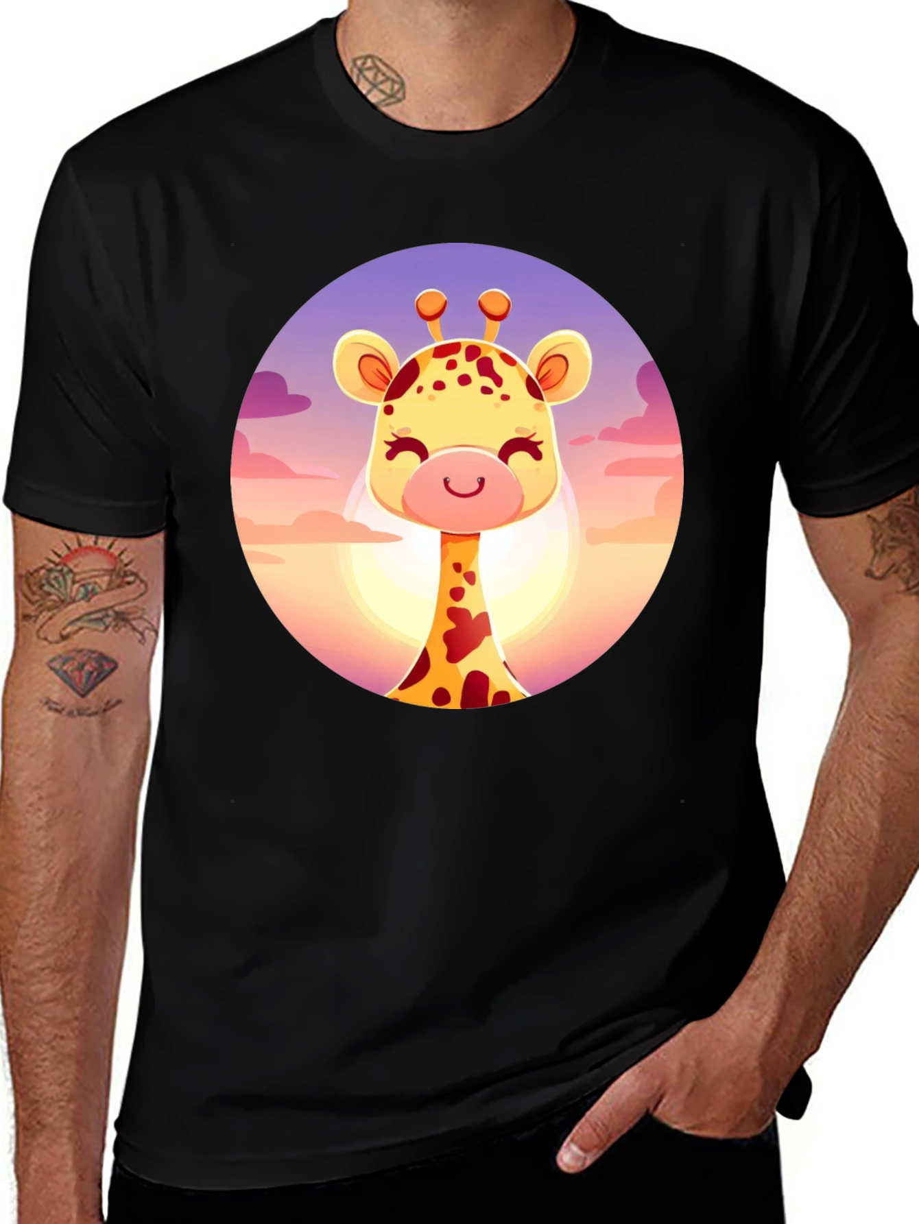 Variant 20 of Giraffe Graphic Tee - Cute Animal Design