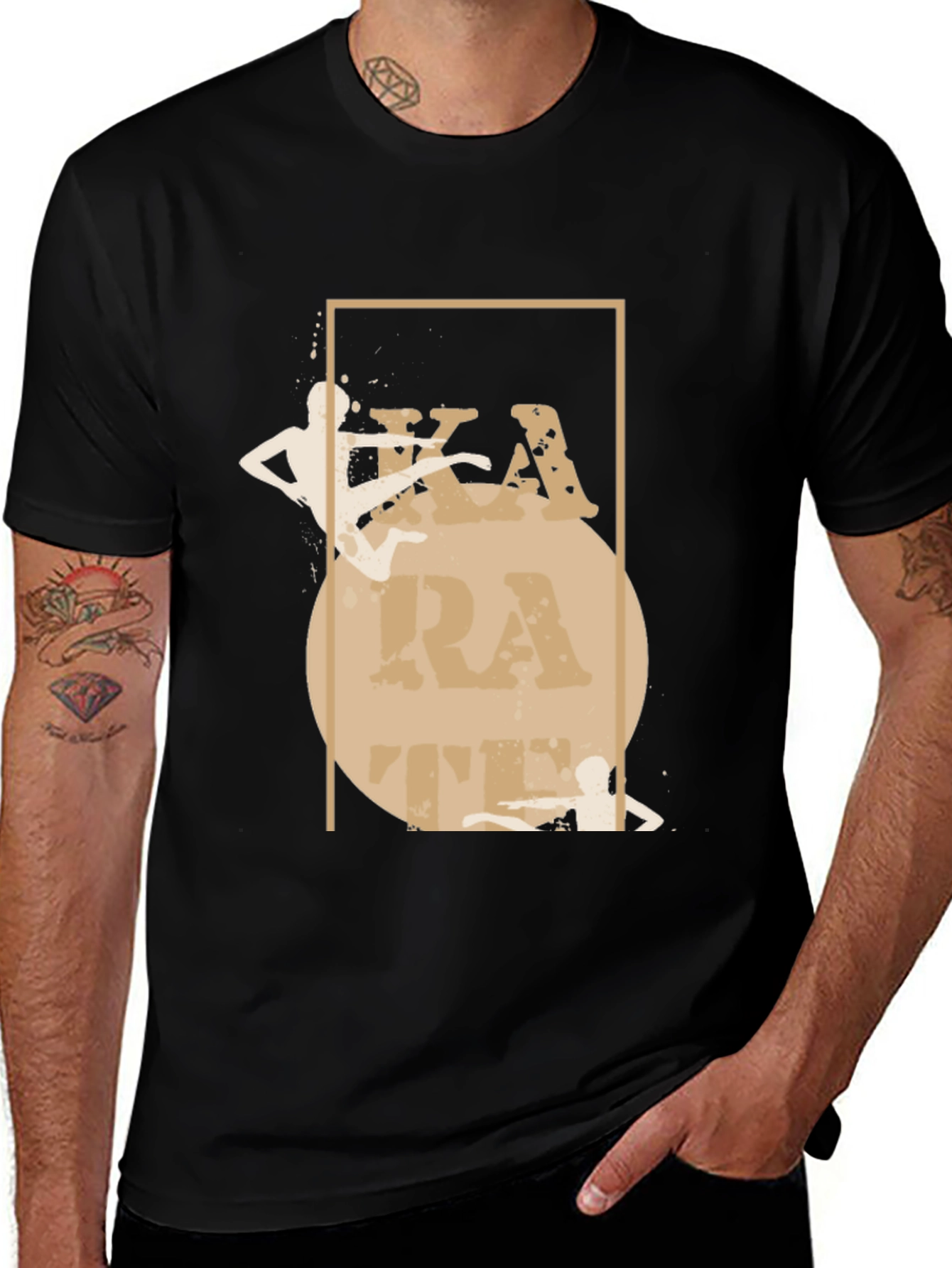 Variant 19 of Karate Graphic Print Black T-Shirt