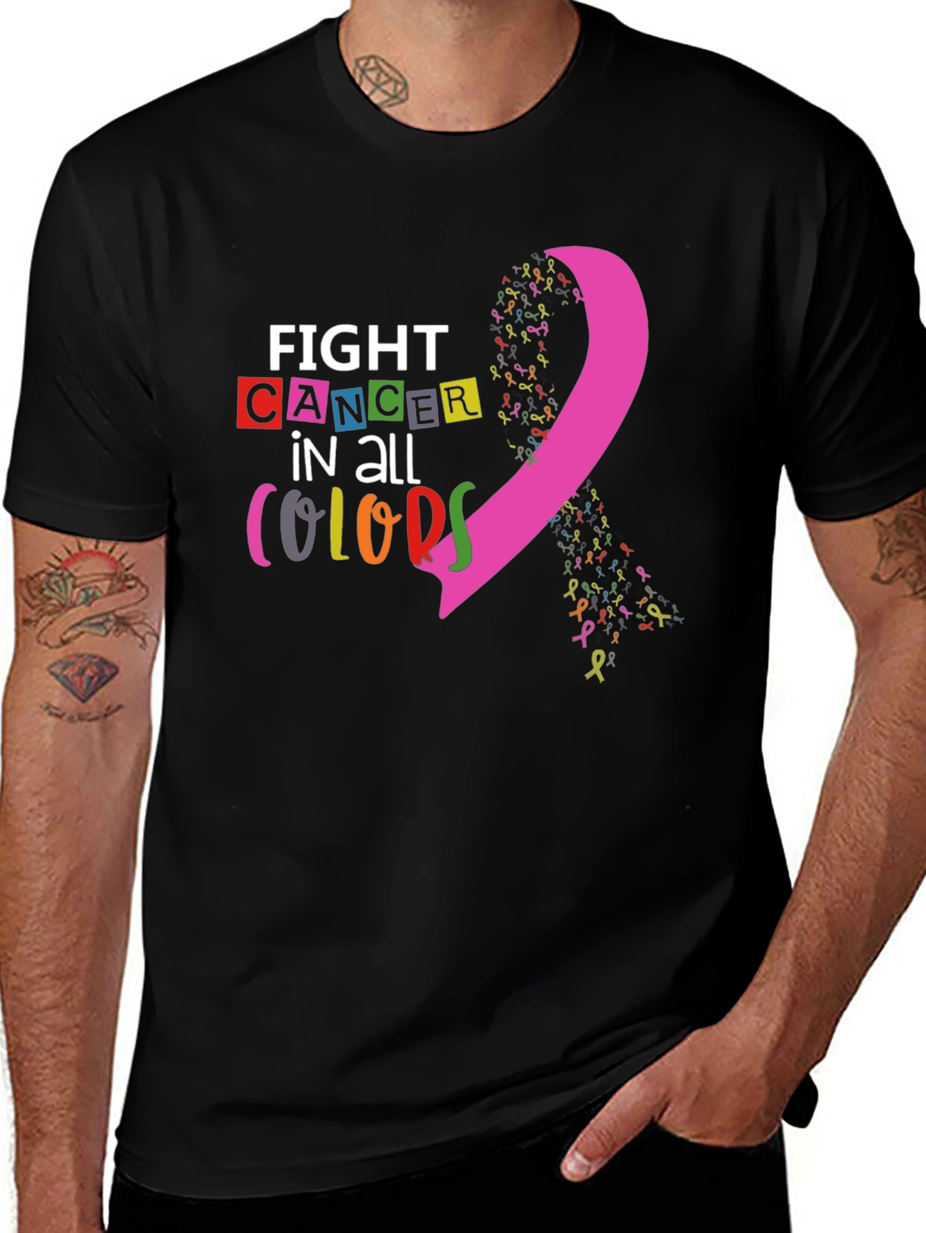 Variant 21 of Fight Cancer In All Colors T-Shirt