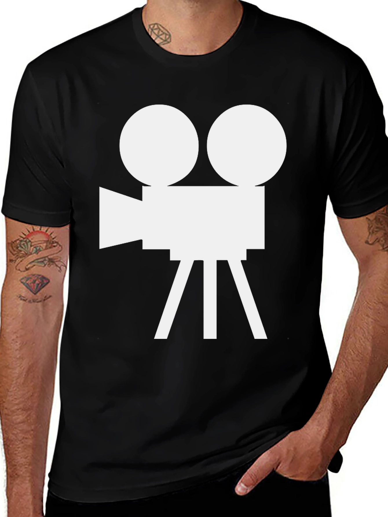 Retro Movie Camera Graphic Tee - Classic Film Lover
