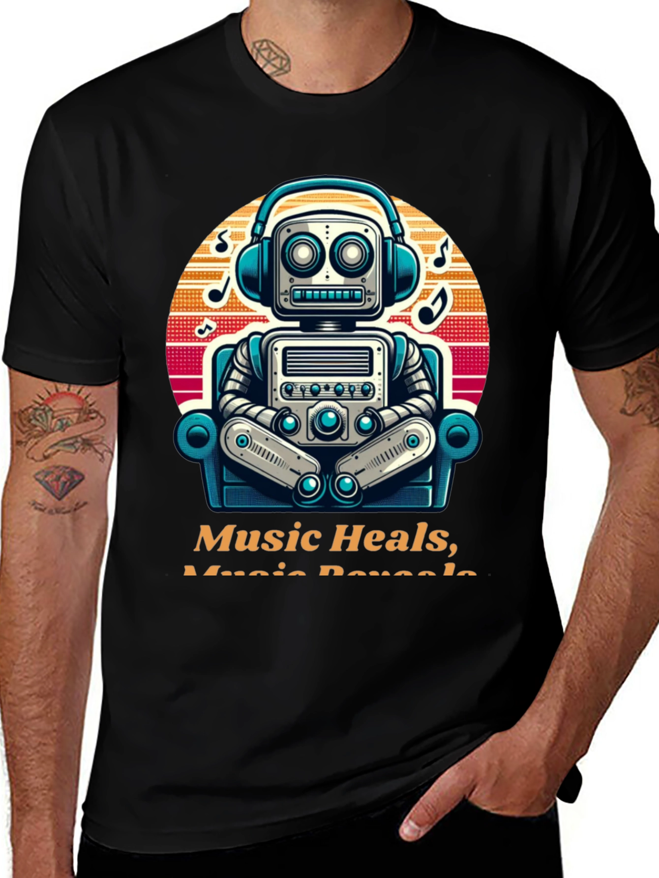 Variant 19 of Robot Musician T-Shirt