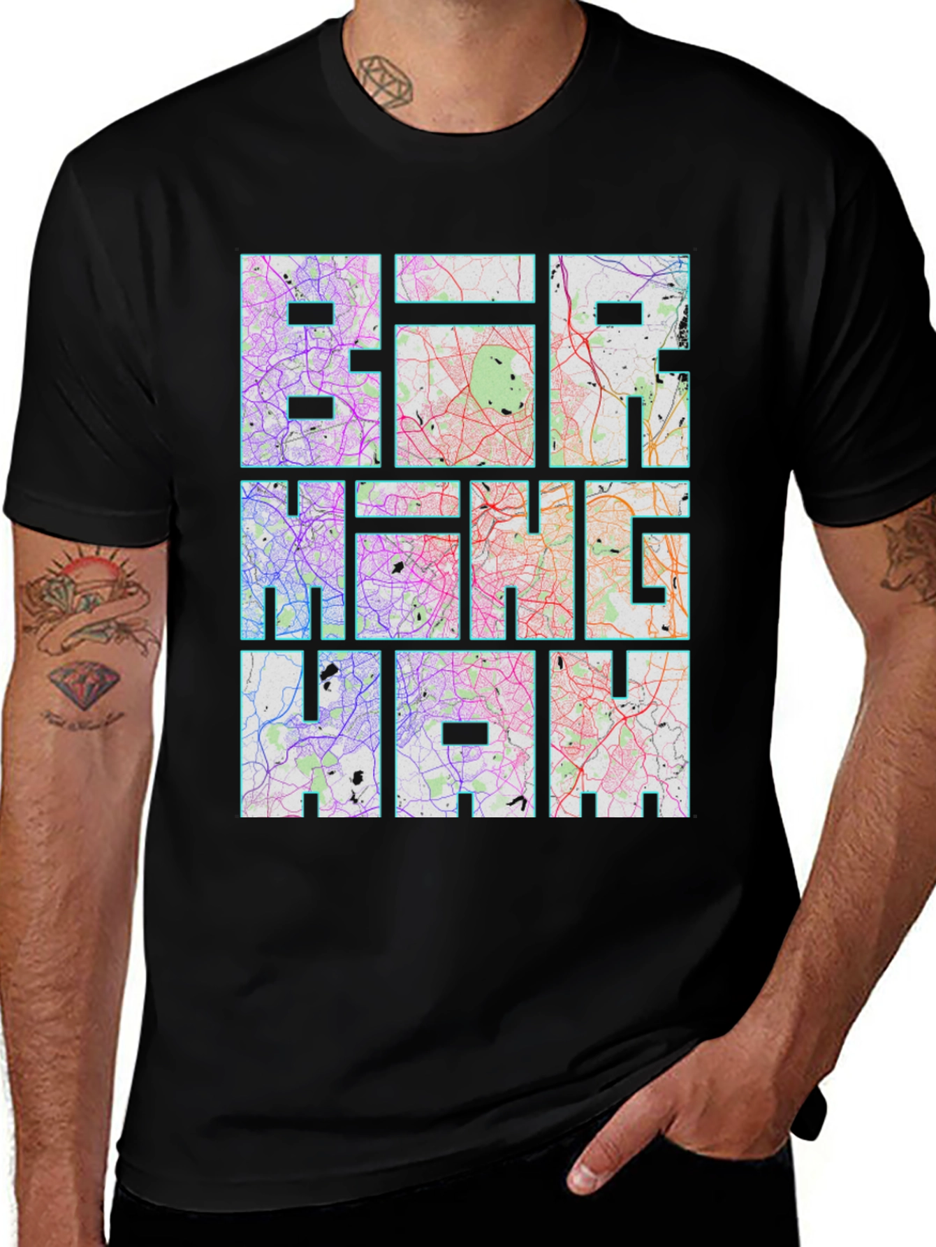 Birmingham Map T-Shirt - City Pride Tee