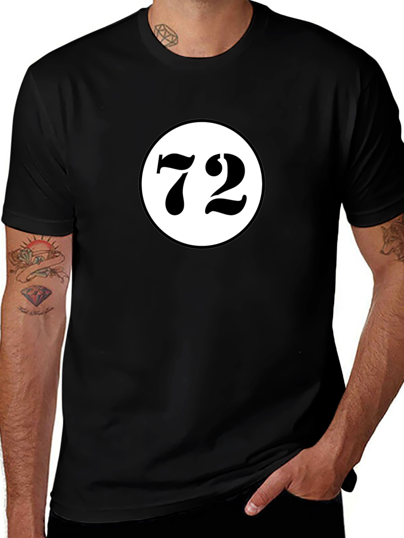 Variant 3 of Retro 72 Graphic Tee - Classic Black T-Shirt