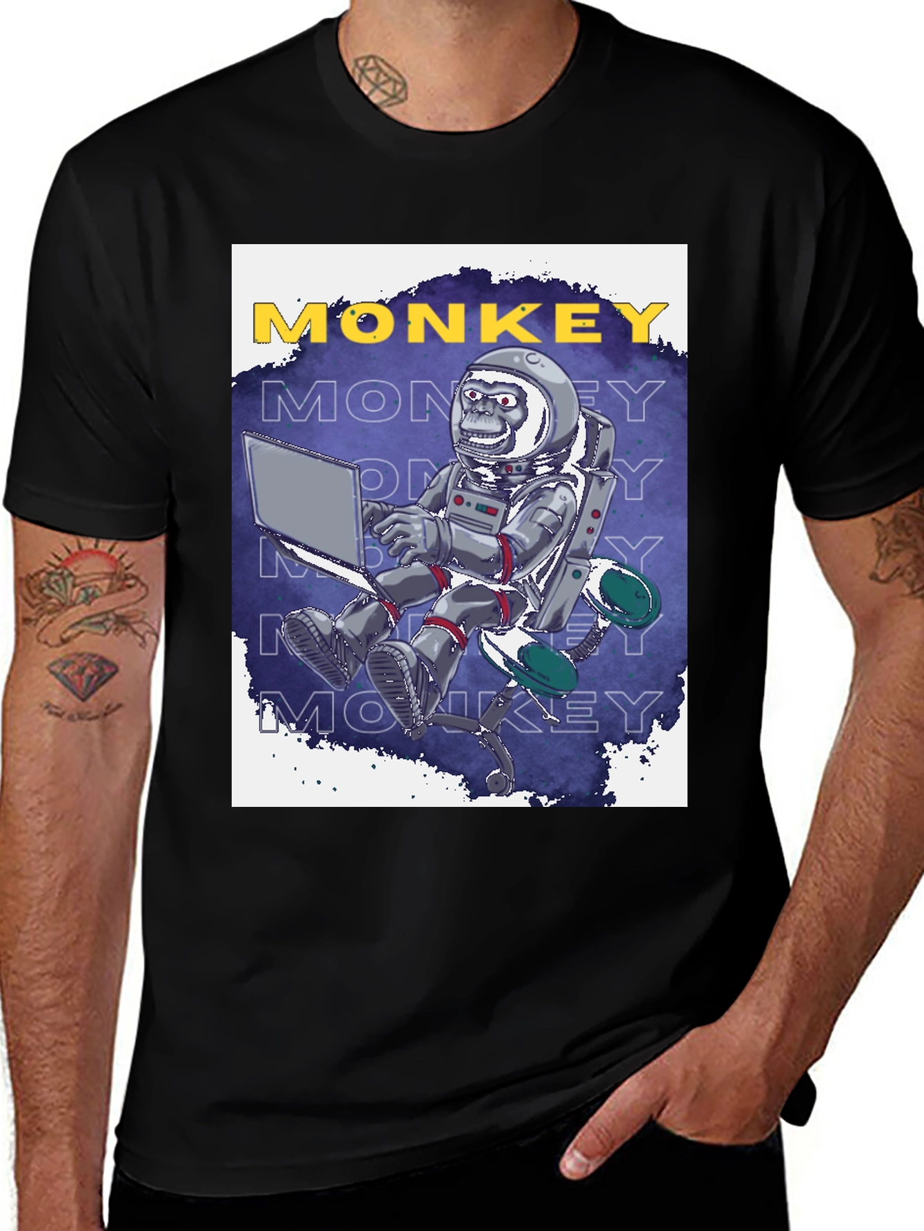 Variant 18 of Monkey Astronaut T-Shirt - Space Explorer Ape Tee