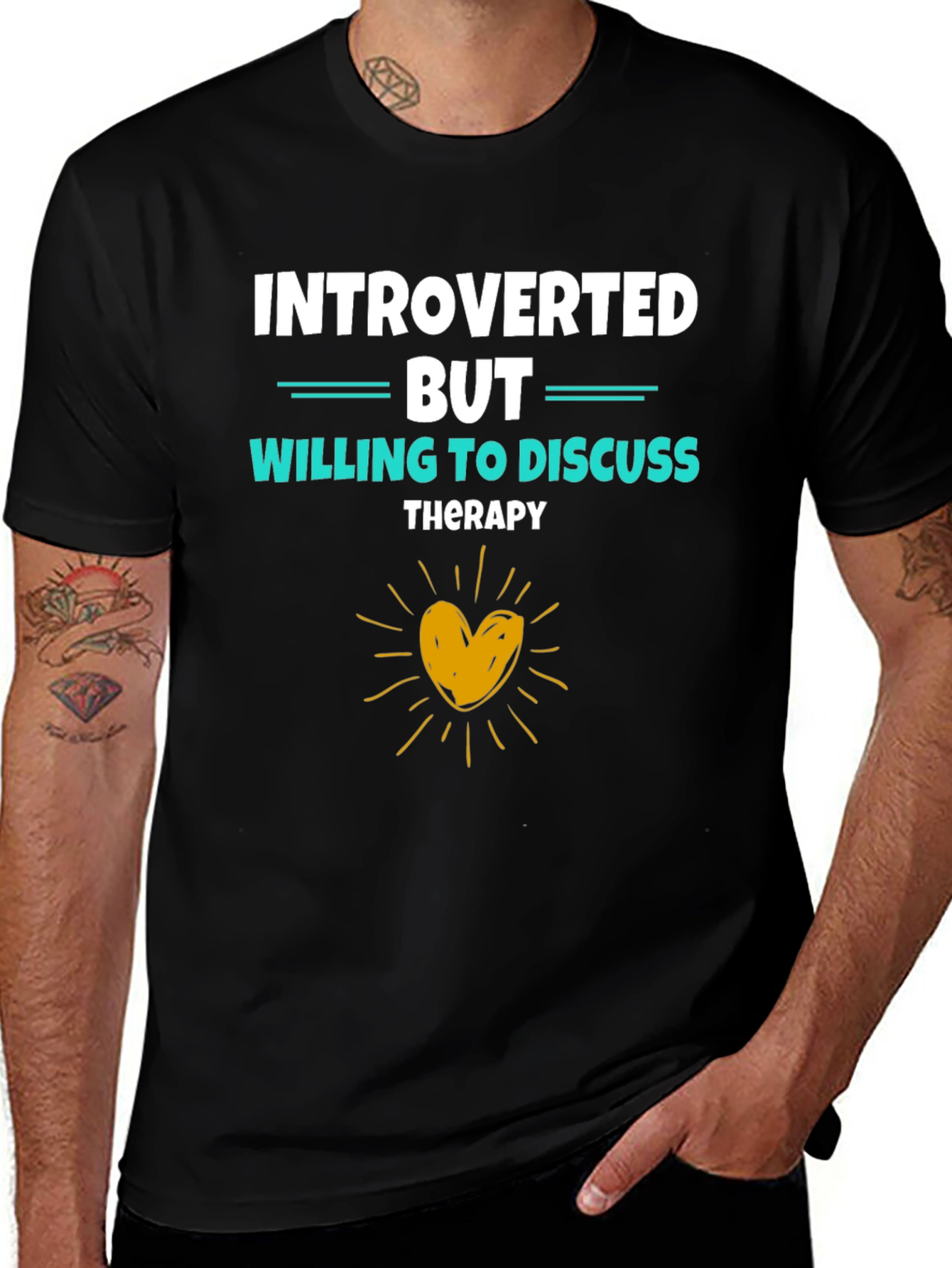 Variant 8 of Introverted But Willing to Discuss Therapy Black T-Shirt