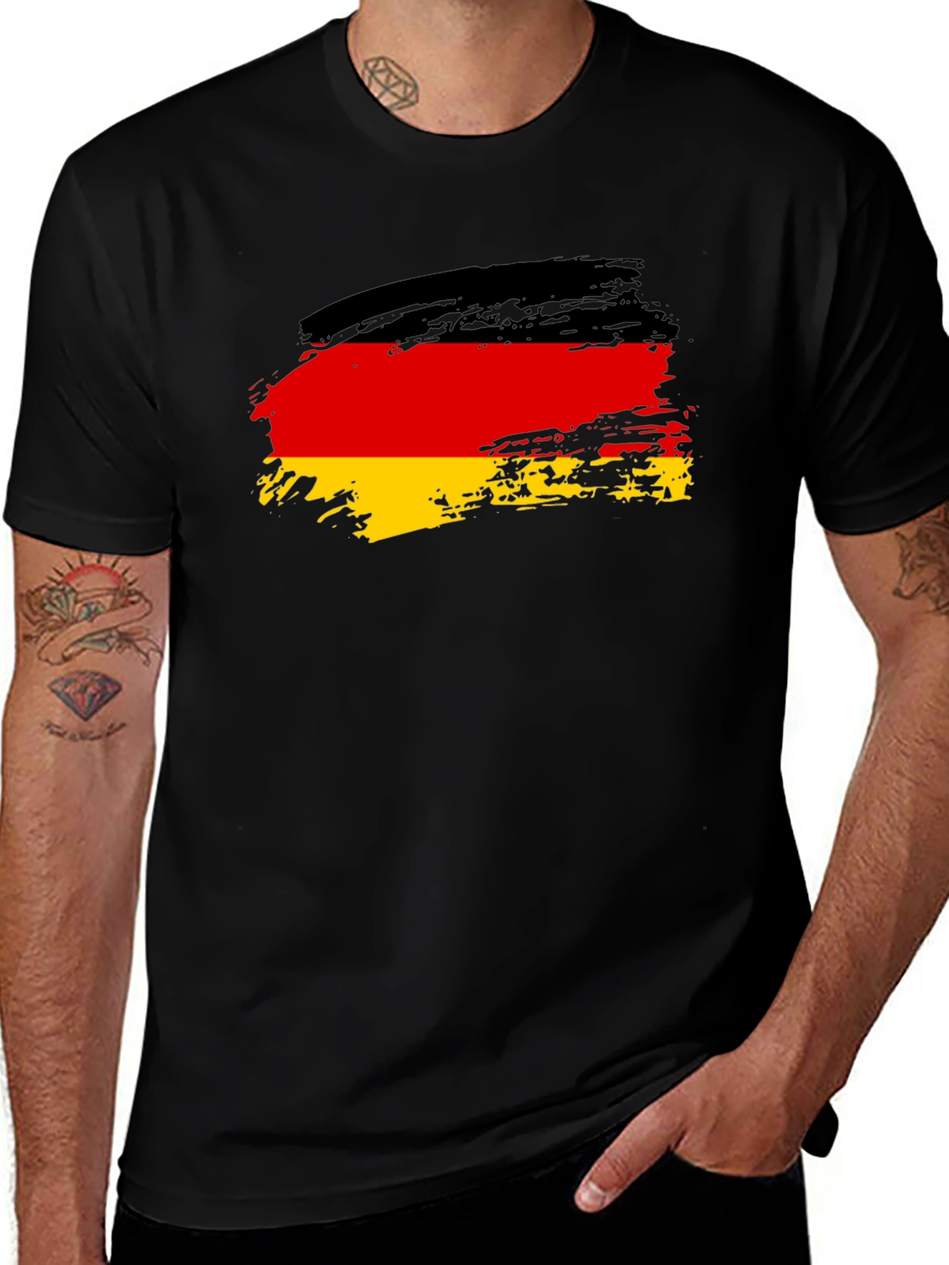 German Flag T-Shirt - Brush Stroke Style