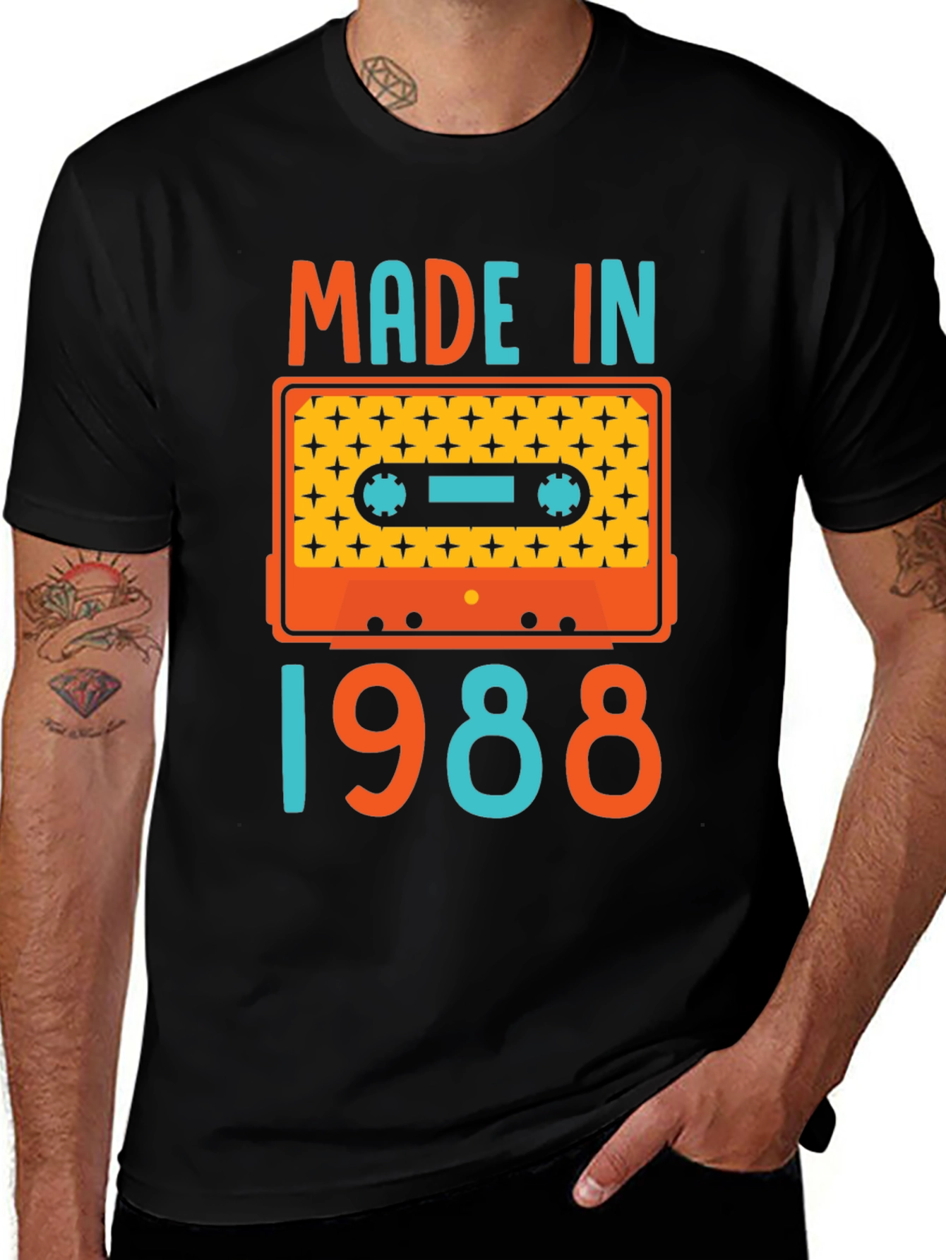 Variant 9 of Made in 1988 Cassette Tape Graphic Tee
