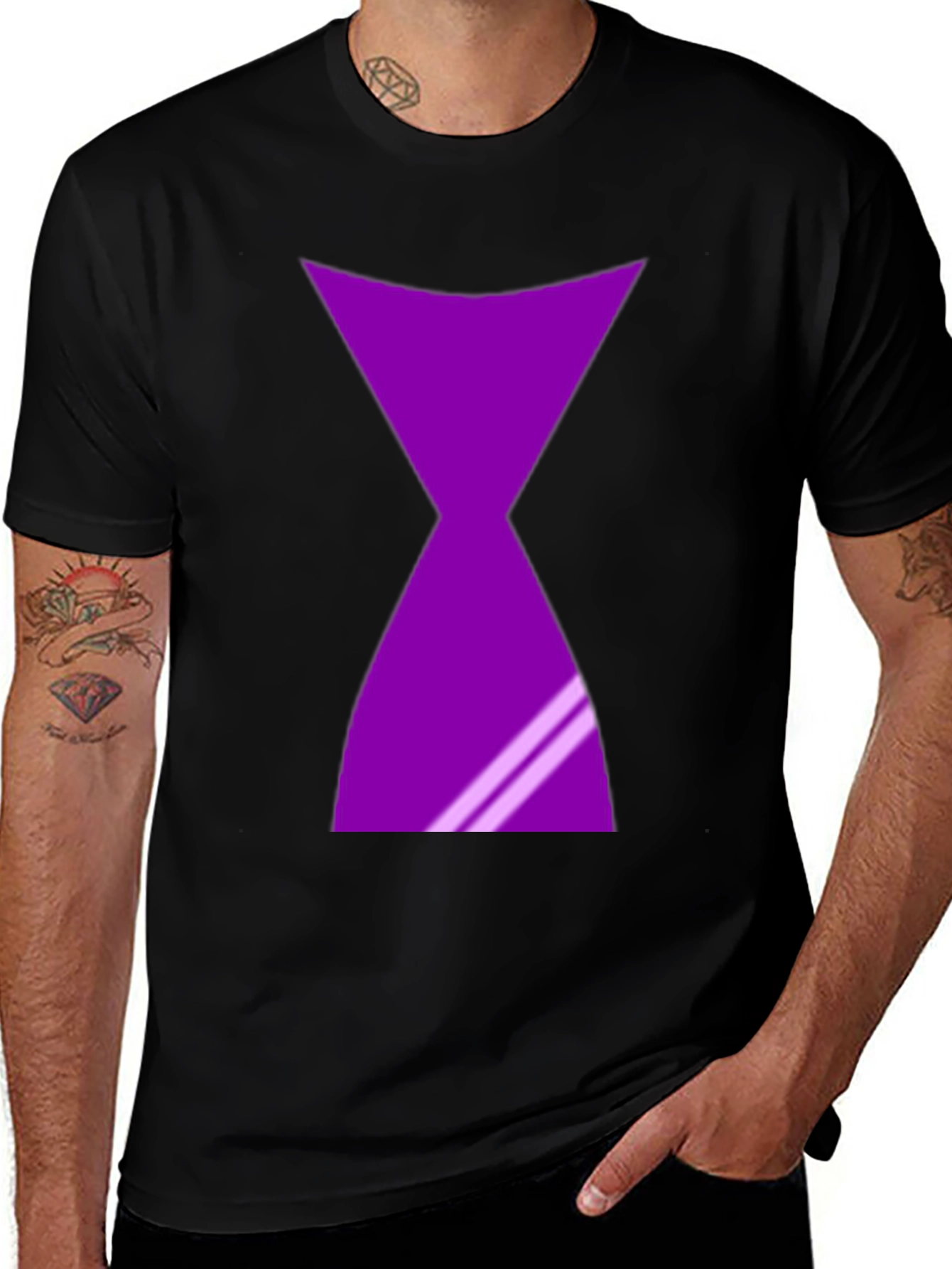 Variant 5 of Purple Hourglass Black Tee