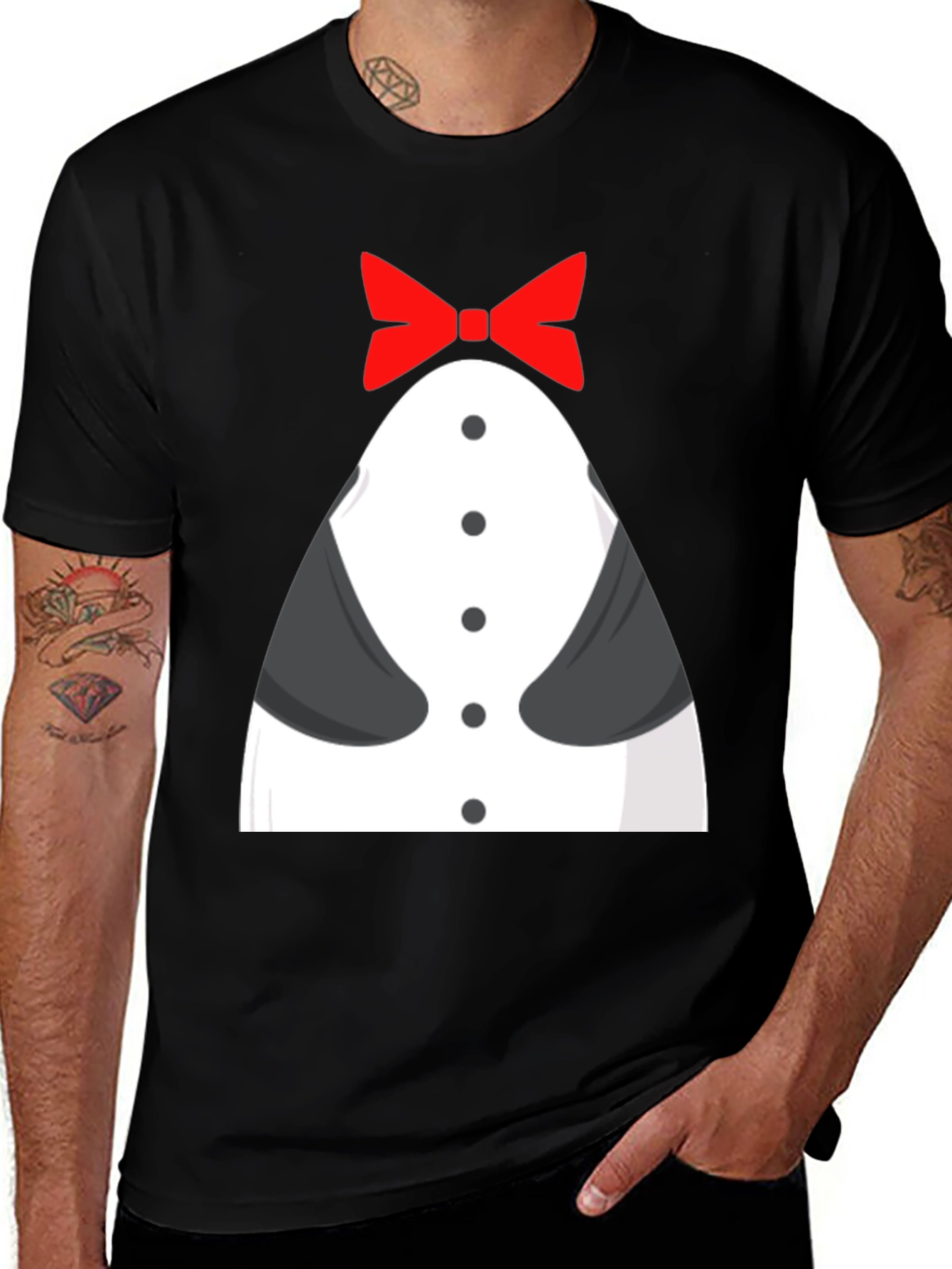 Variant 13 of Funny Tuxedo T-Shirt - Bowtie Design Novelty Tee