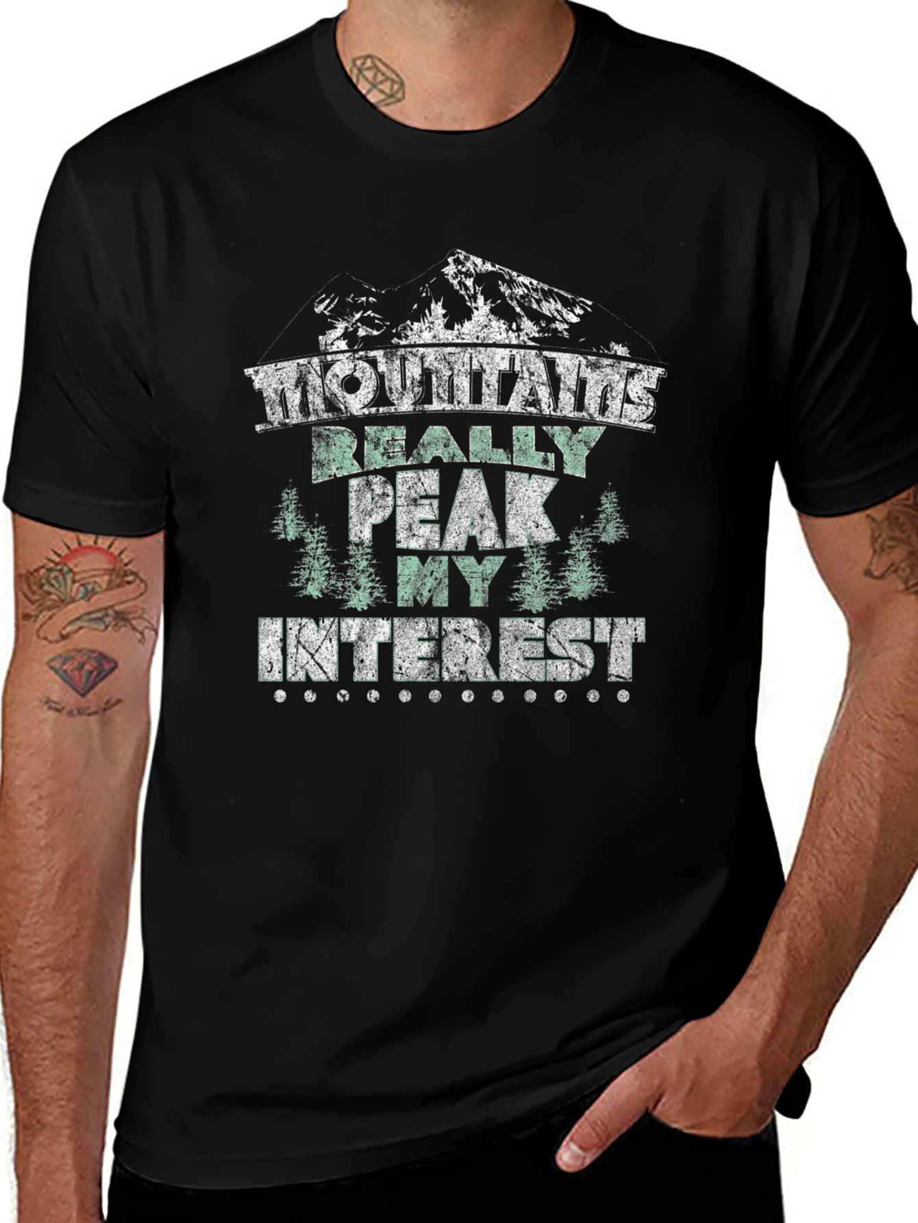 Variant 28 of Mountain Peak Interest Black T-Shirt