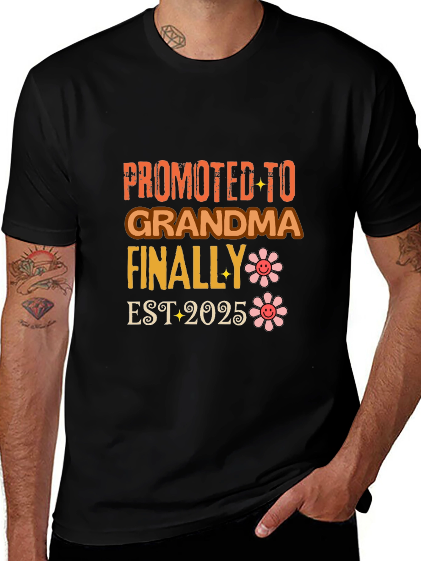 Variant 12 of Promoted to Grandma 2025 Black T-Shirt
