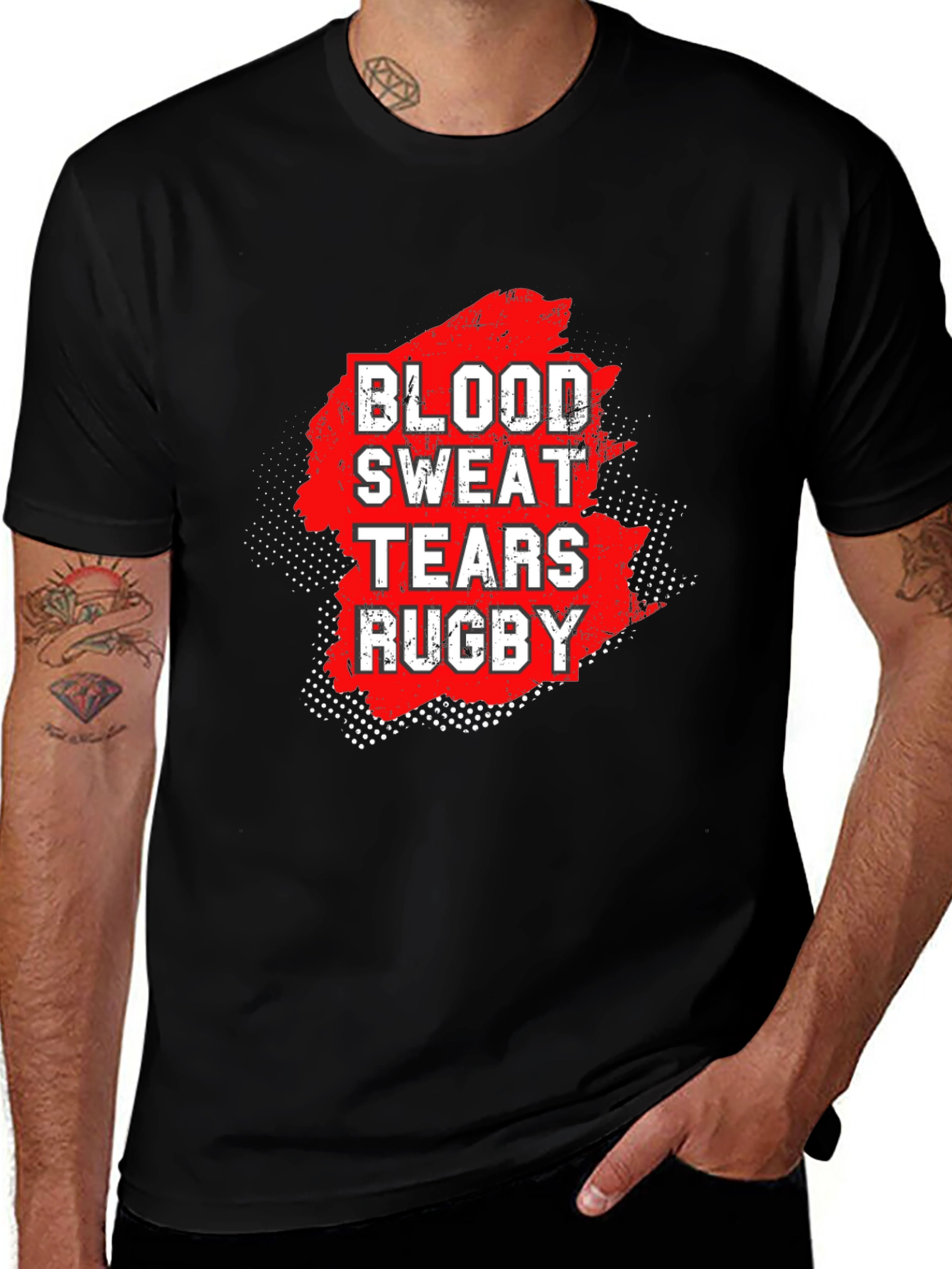 Variant 22 of Blood Sweat Tears Rugby Graphic Tee