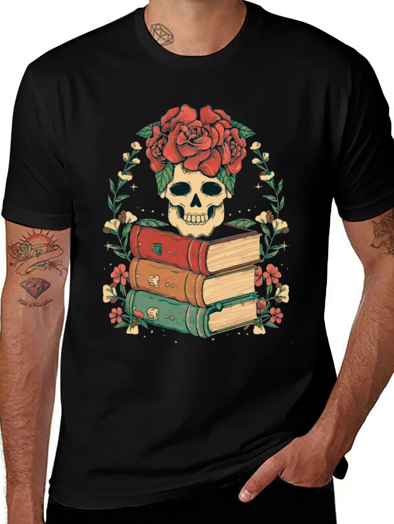 Variant 29 of Skull & Books Graphic Tee