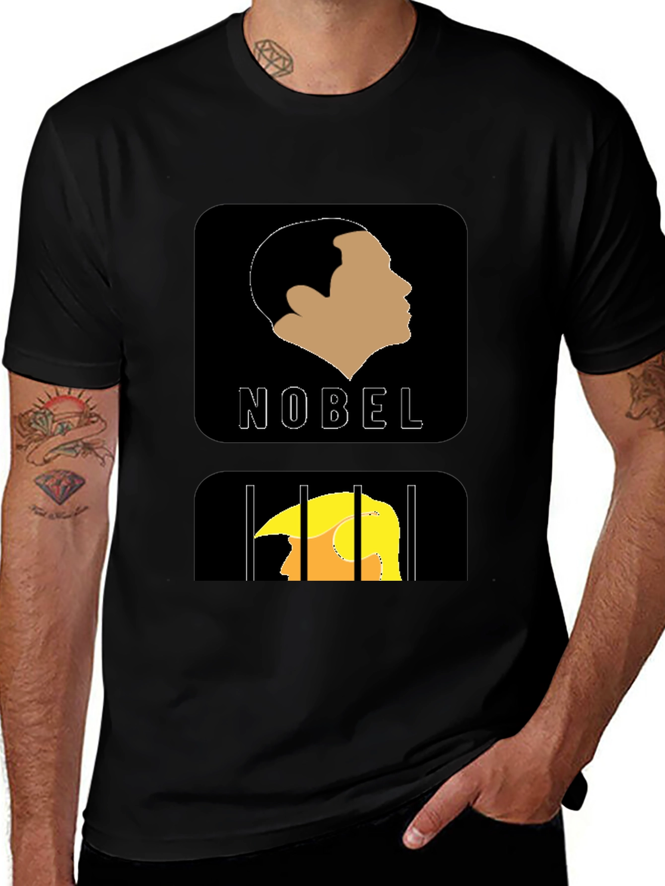 Political Humor T-Shirt: Nobel vs. Jail