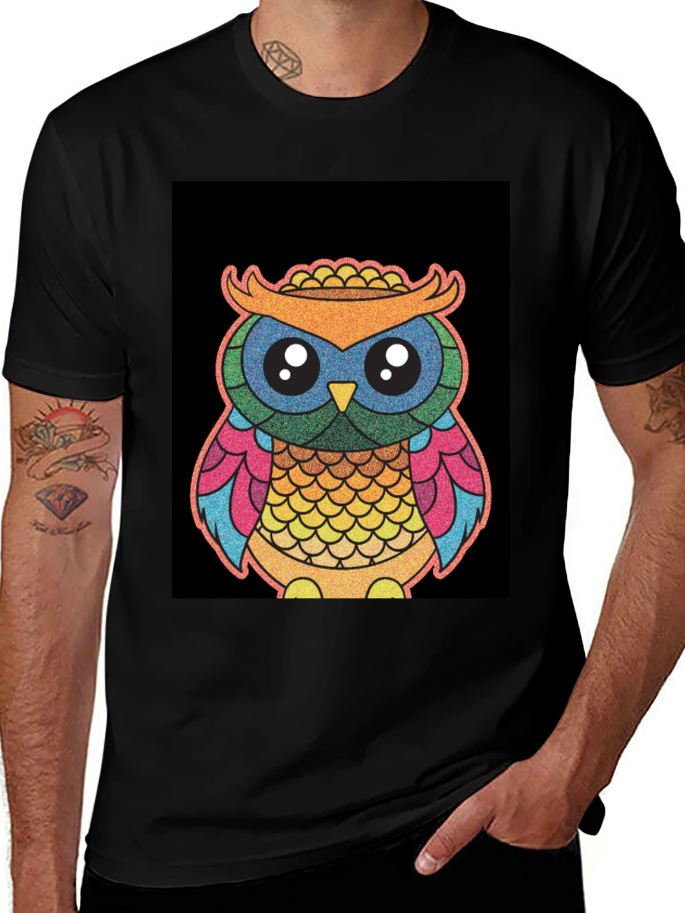 Variant 2 of Funky Owl Graphic Tee - Unique Design