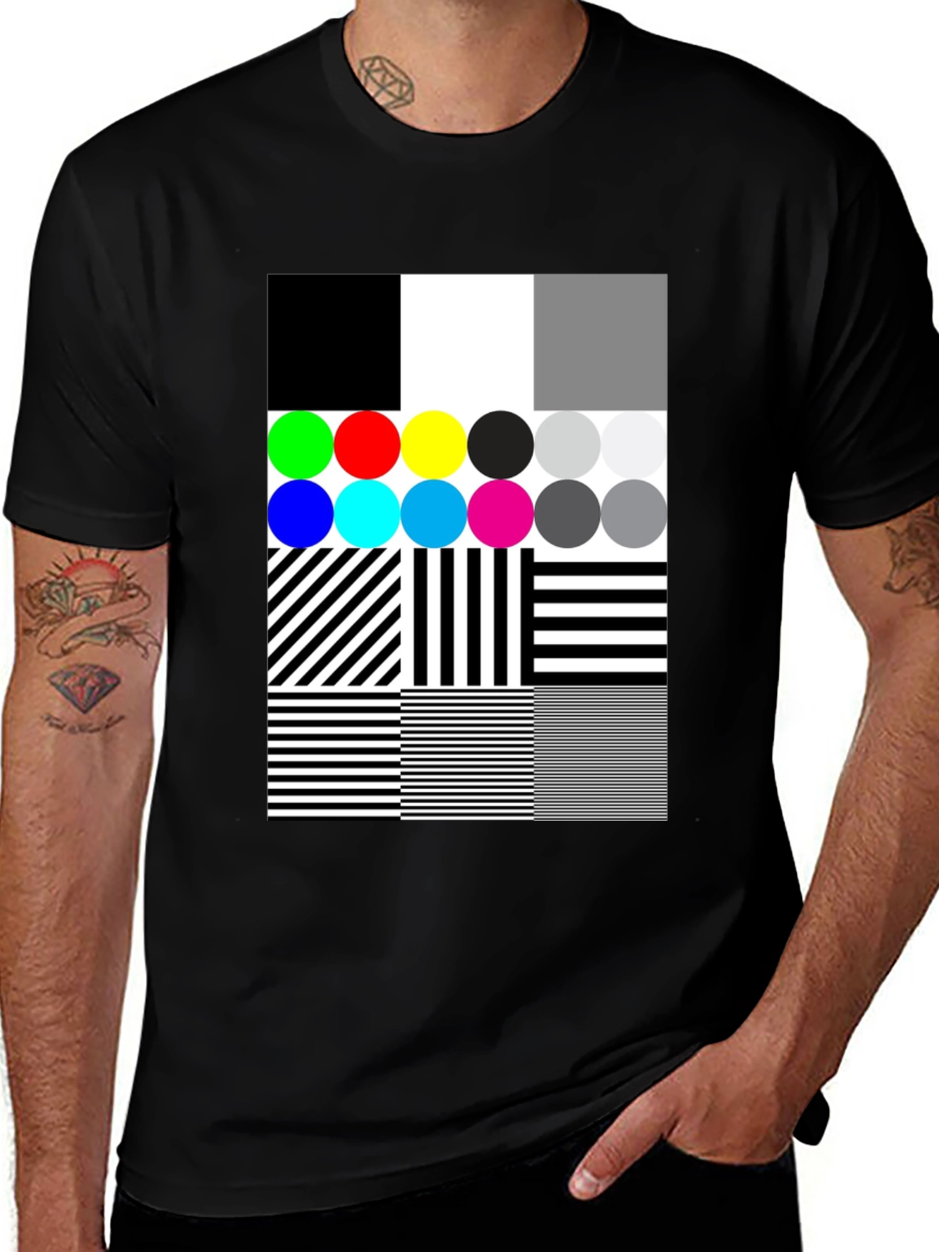 Variant 20 of Abstract Pattern Graphic Tee - Black T-Shirt
