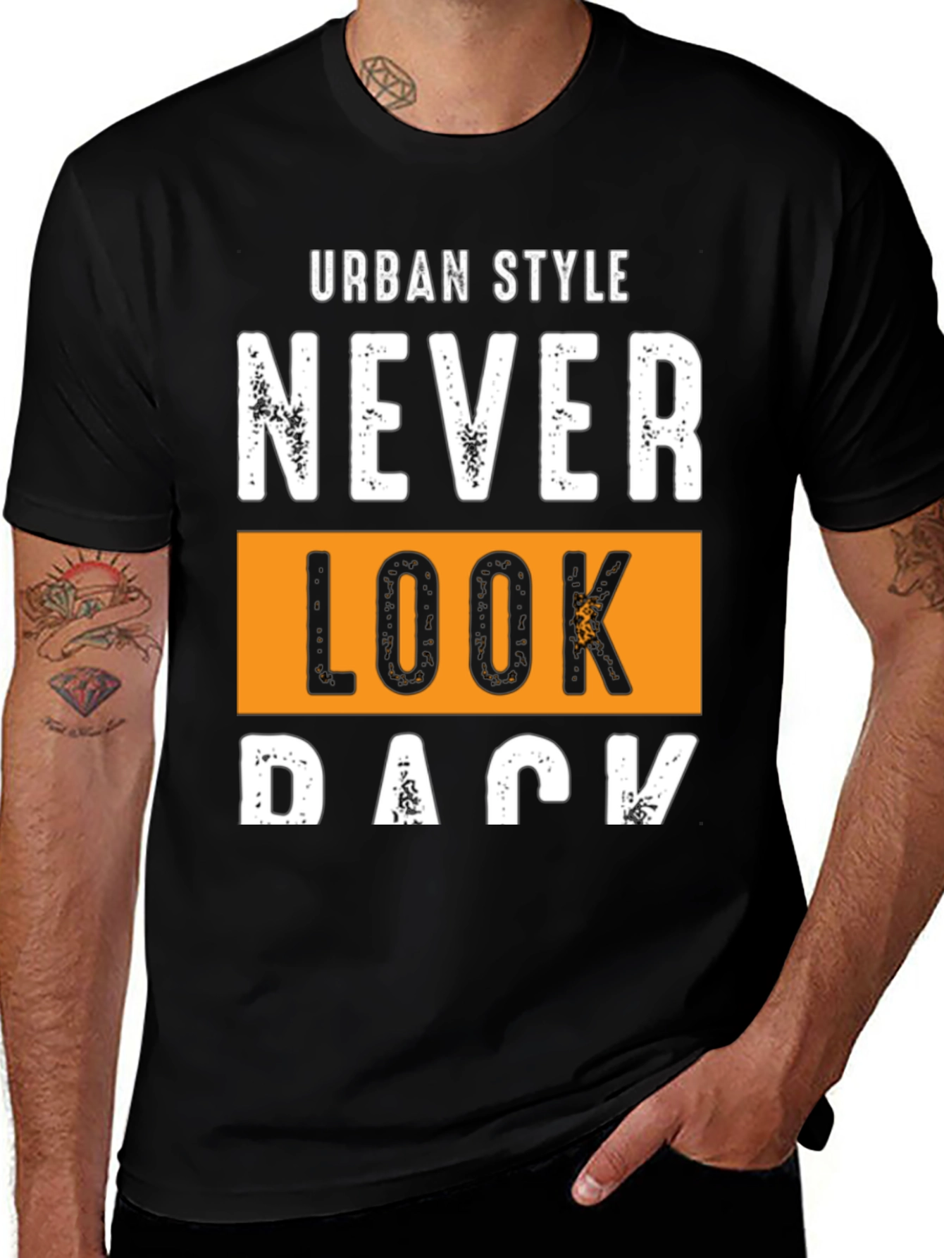 Variant 22 of Urban Style Graphic Tee: Never Look Back