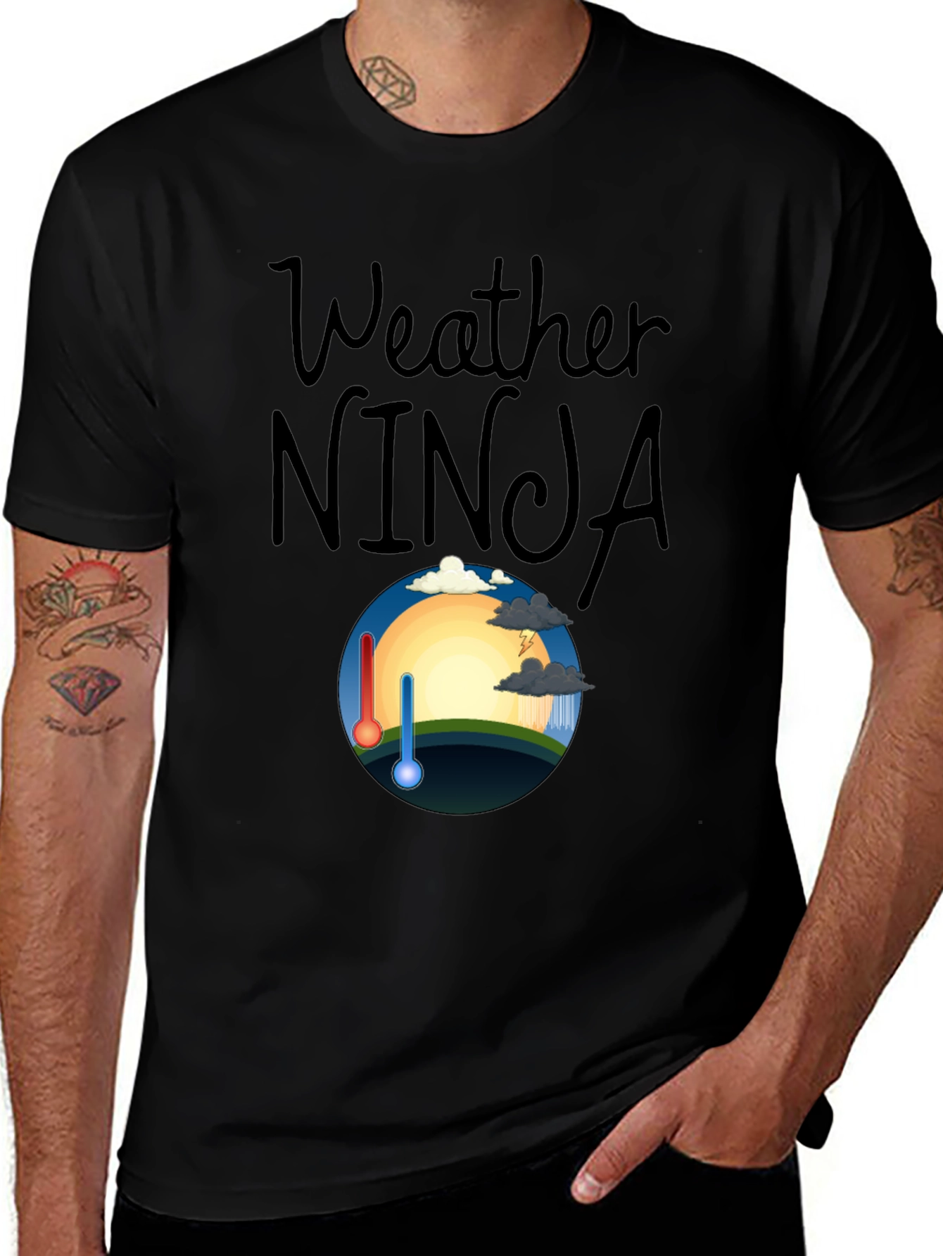 Variant 5 of Weather Ninja Graphic T-Shirt - Cool & Quirky Design