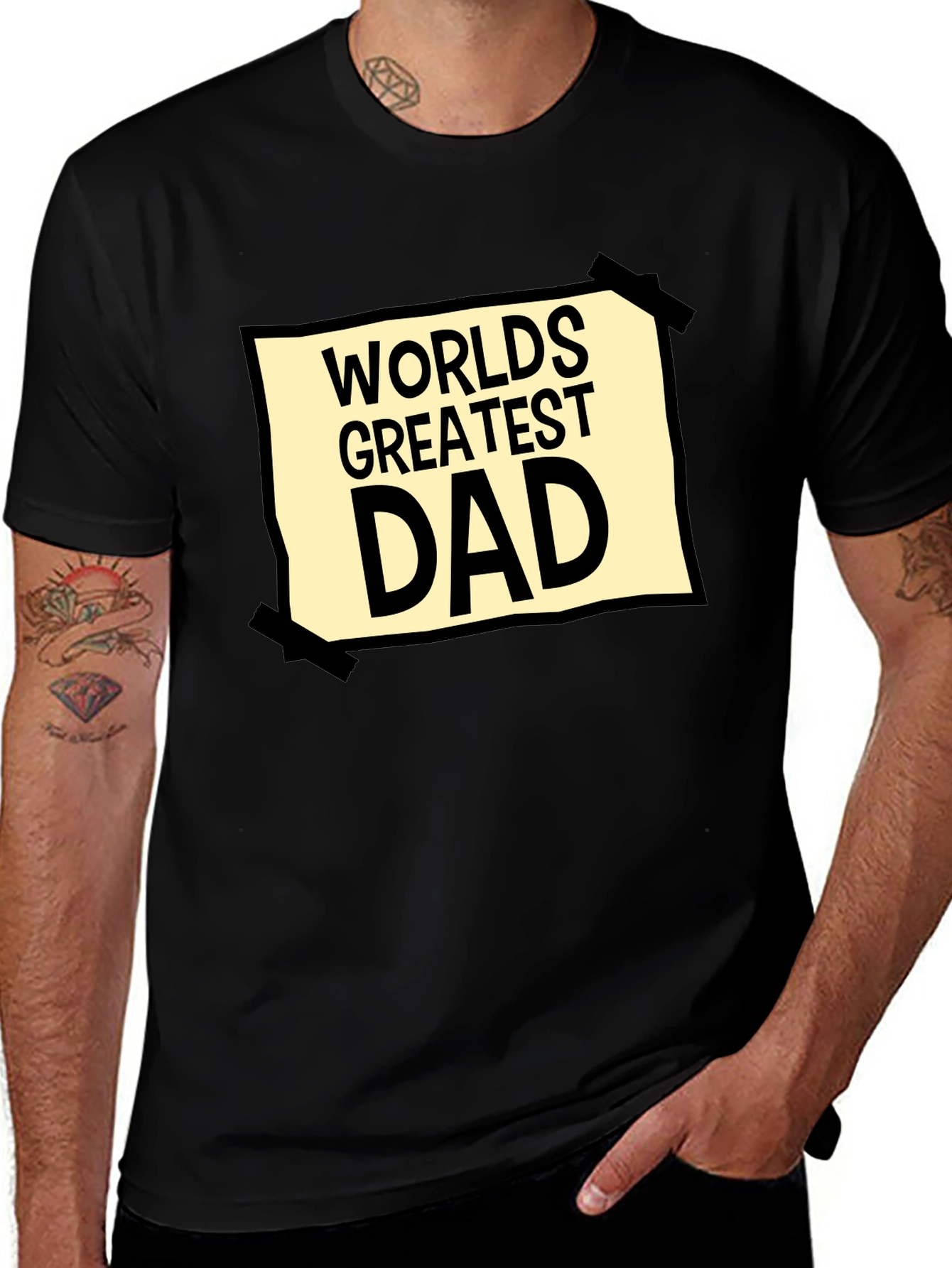 Variant 3 of World's Greatest Dad Graphic Tee - Black