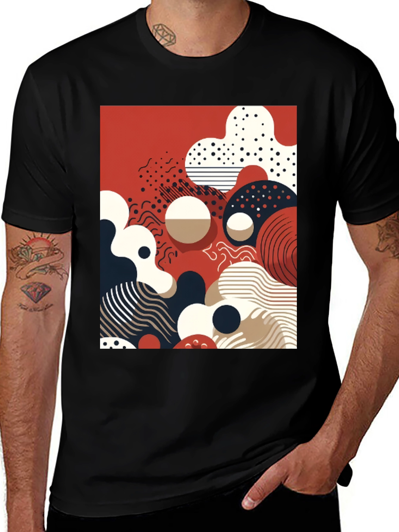 Variant 16 of Abstract Graphic Print Black T-Shirt