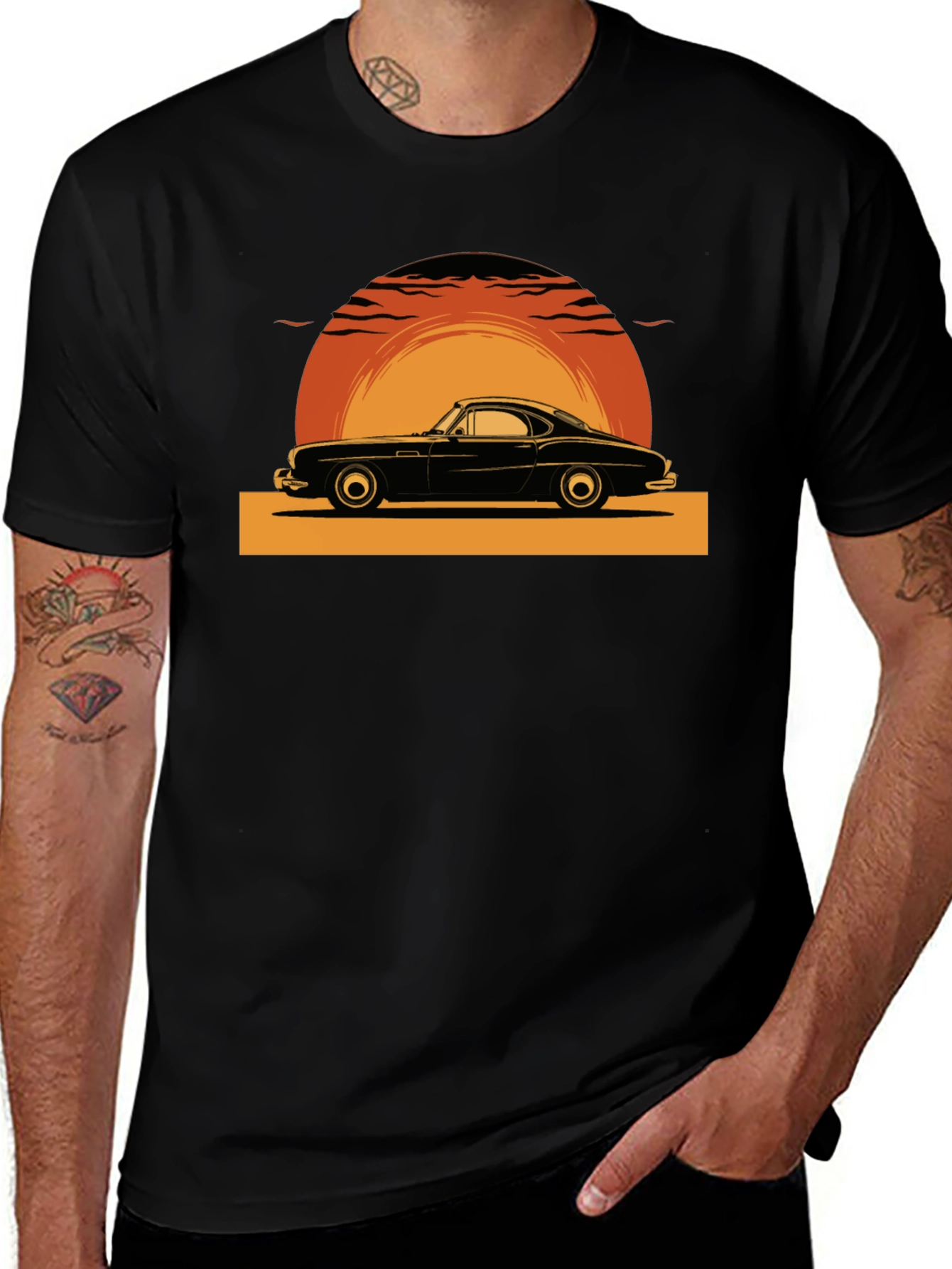 Variant 17 of Vintage Car Sunset Graphic T-Shirt