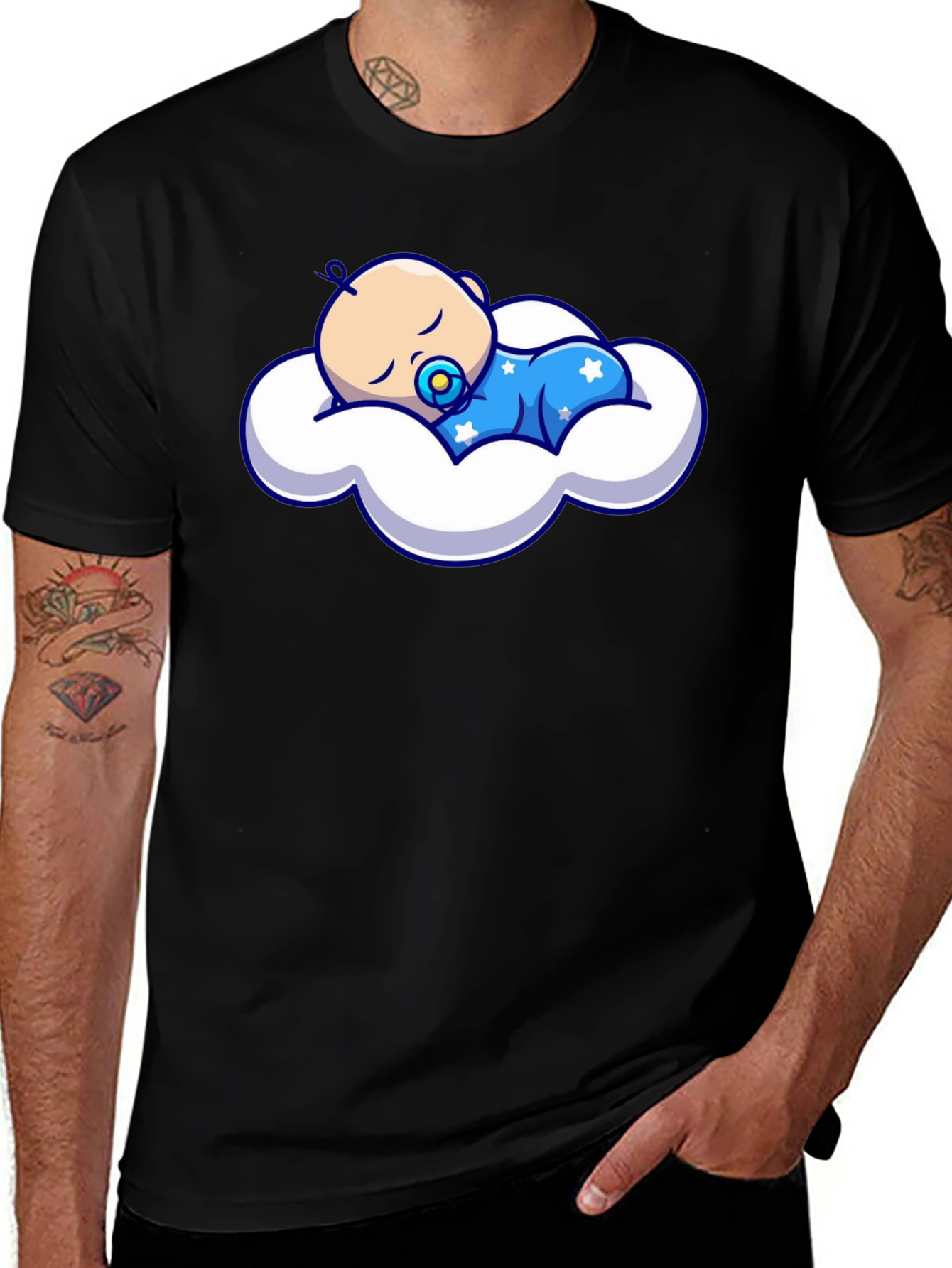 Variant 12 of Cute Baby Sleeping on Cloud Graphic Tee