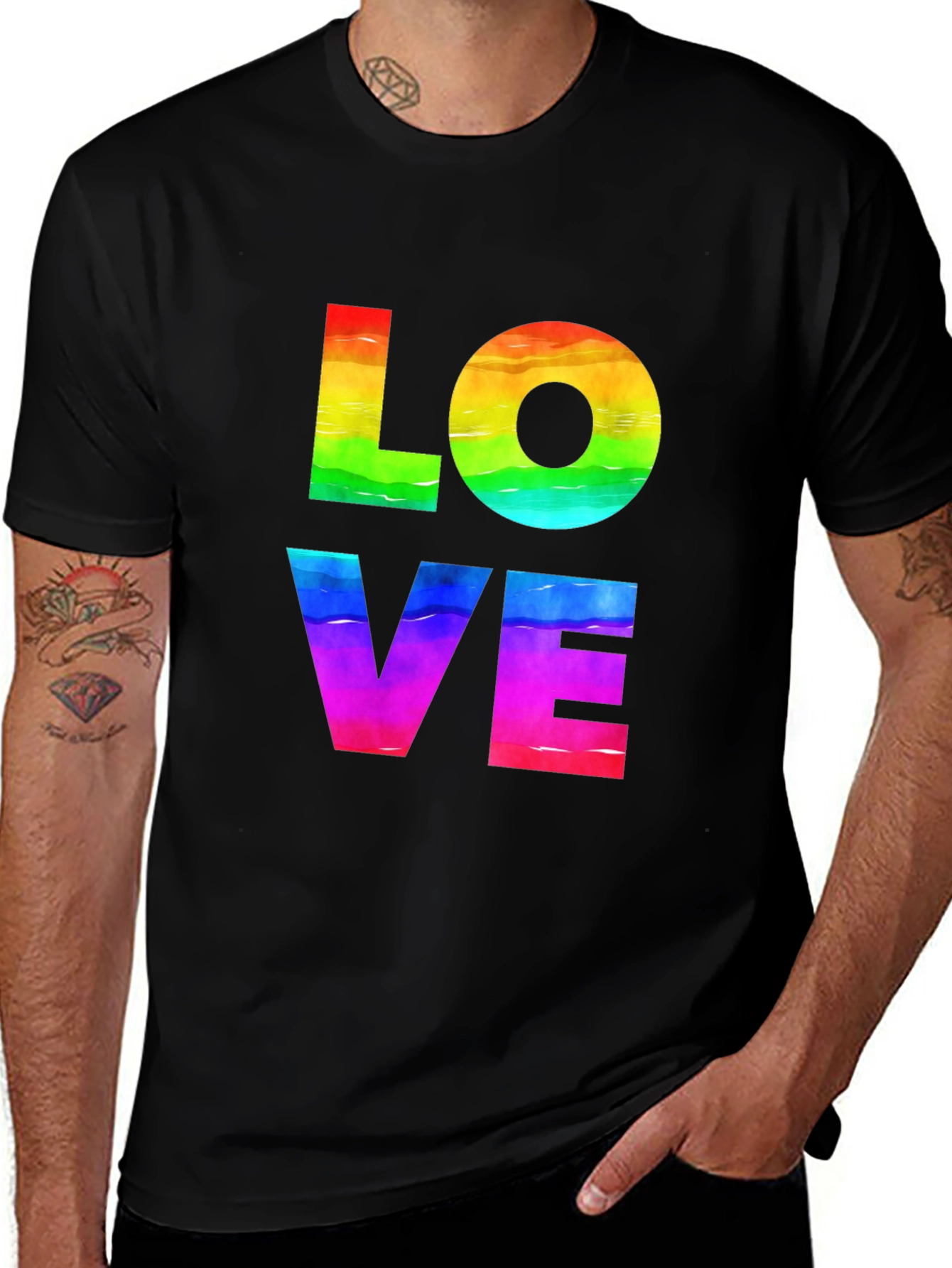 Variant 23 of Rainbow LOVE Graphic Tee - Pride Apparel