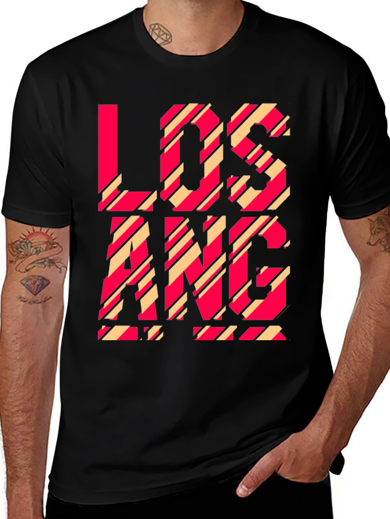 Variant 30 of Los Angeles Graphic Tee - Black Cotton Blend