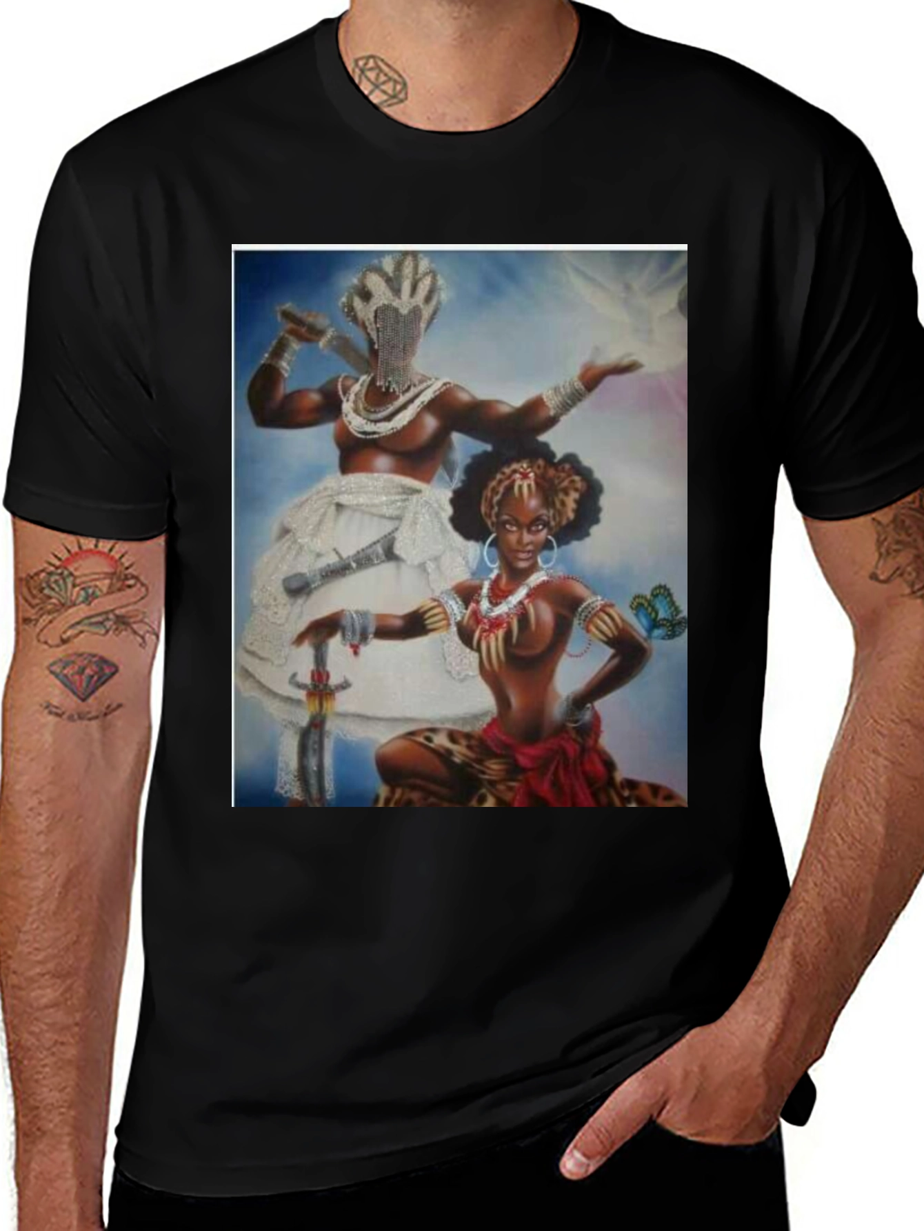 Orisha Oshun Yemoja T-Shirt, Afrocentric Goddess Art