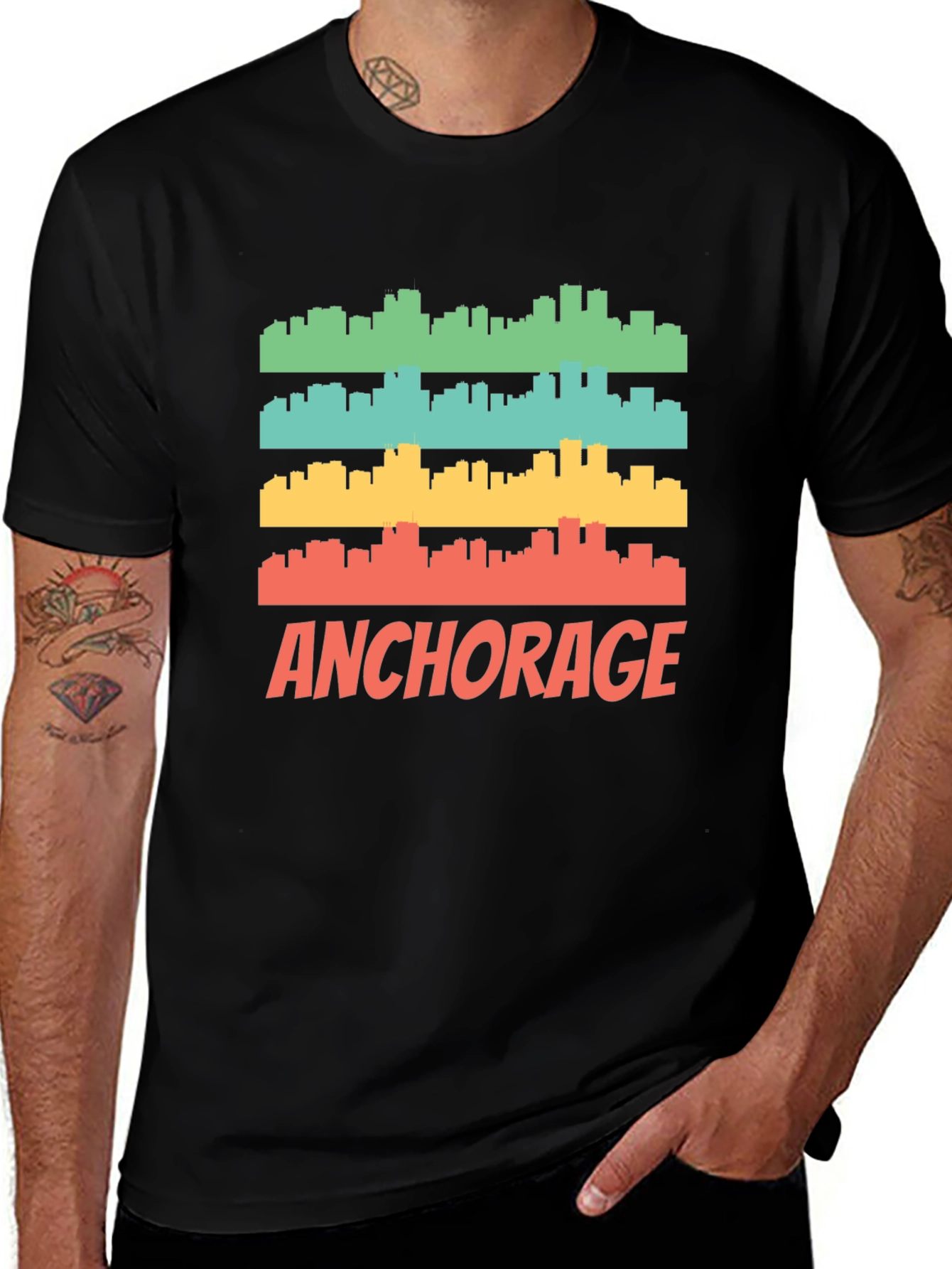 Anchorage Skyline Graphic Tee - Retro Style