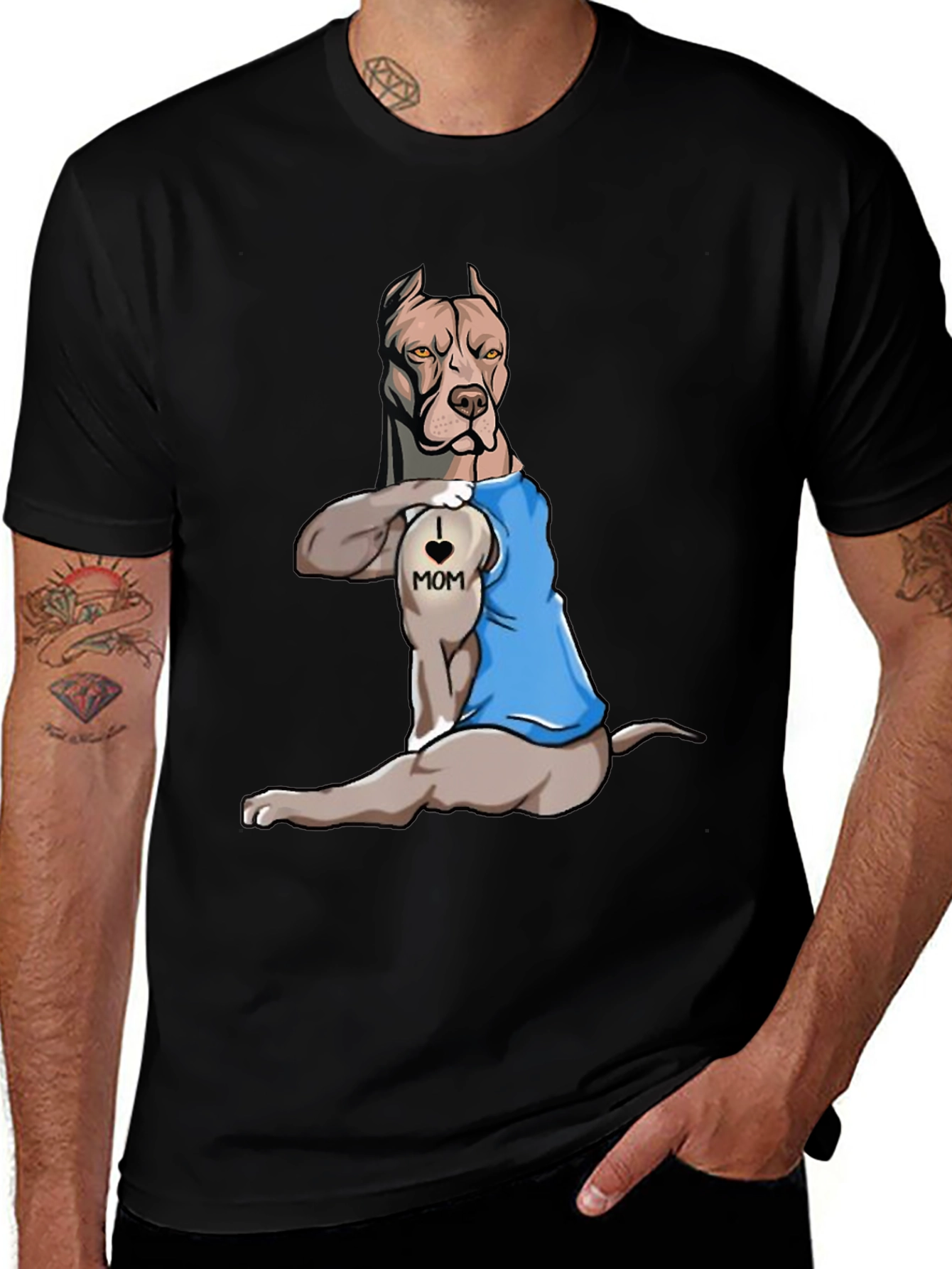 Variant 30 of I Love Mom Pitbull T-Shirt