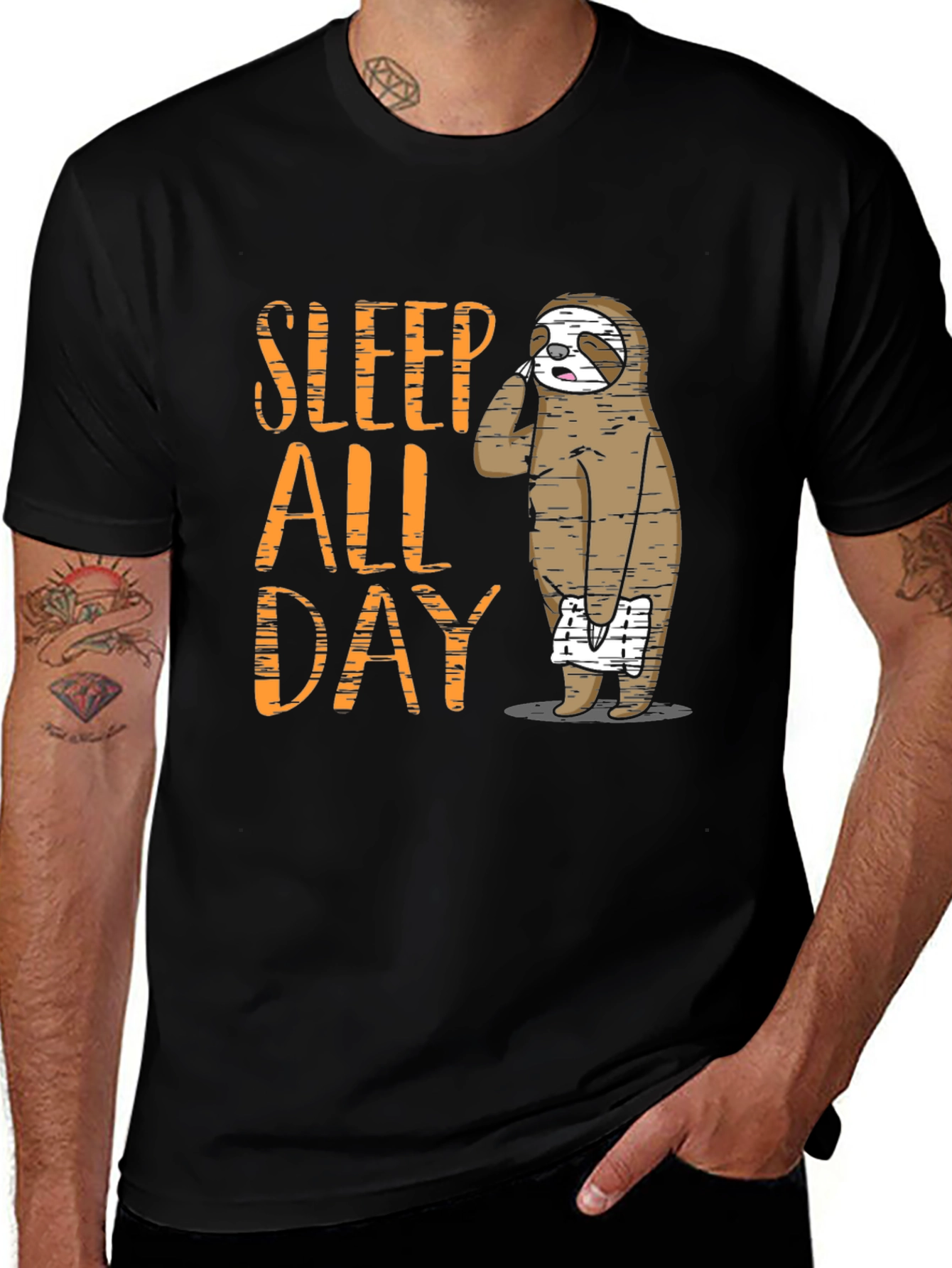 Variant 4 of Sleep All Day Sloth Graphic T-Shirt