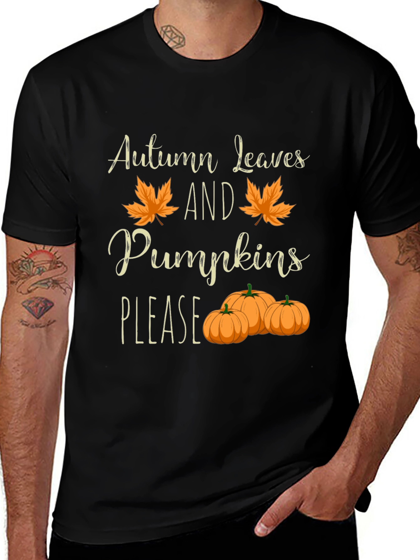 Variant 19 of Autumn Leaves and Pumpkins Please T-Shirt