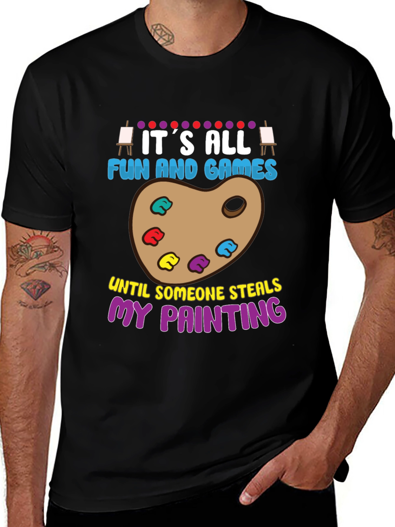Variant 27 of Funny Artist T-Shirt: It's All Fun & Games