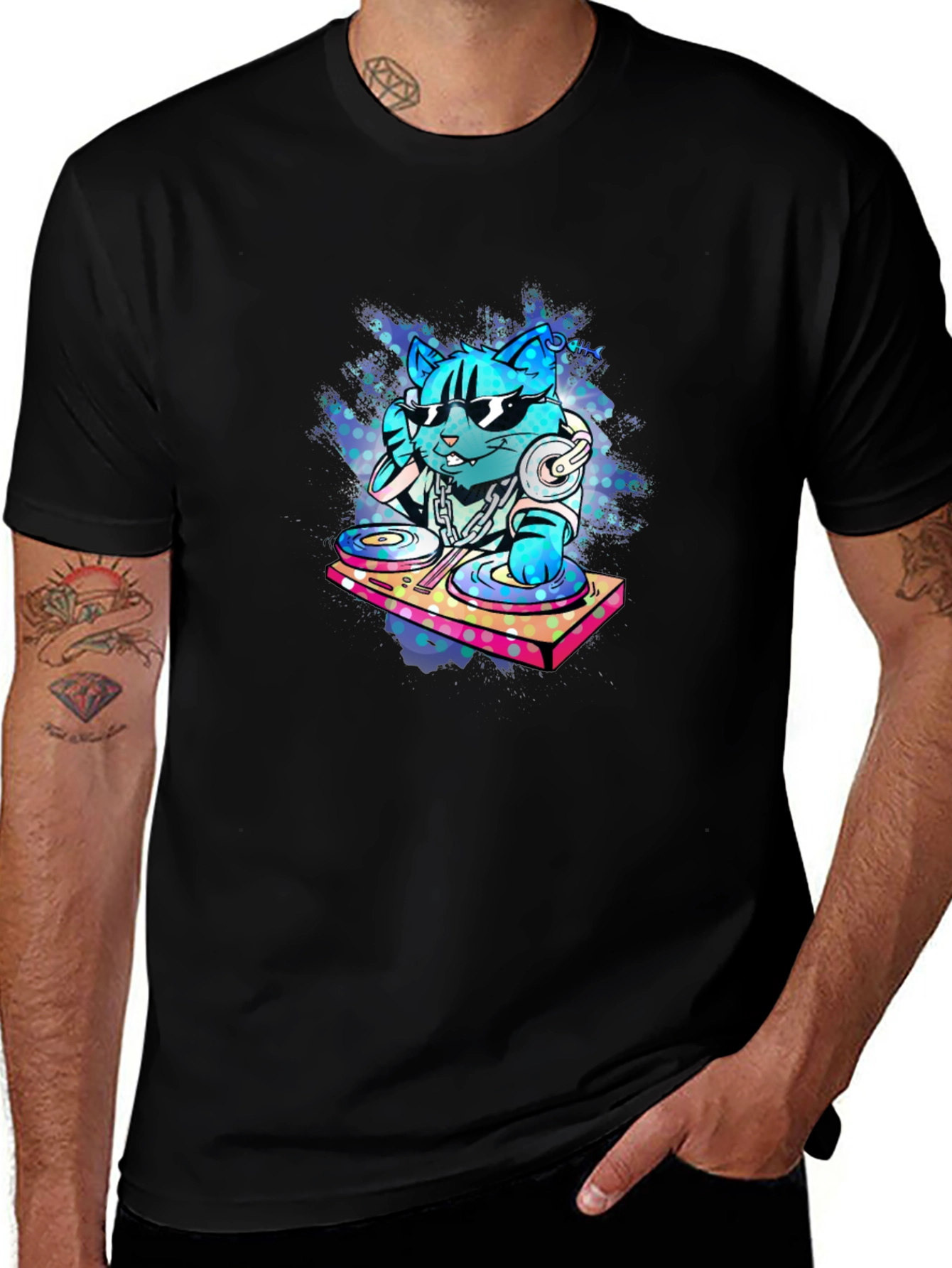 Variant 15 of DJ Cat Graphic Tee - Cool & Unique Design