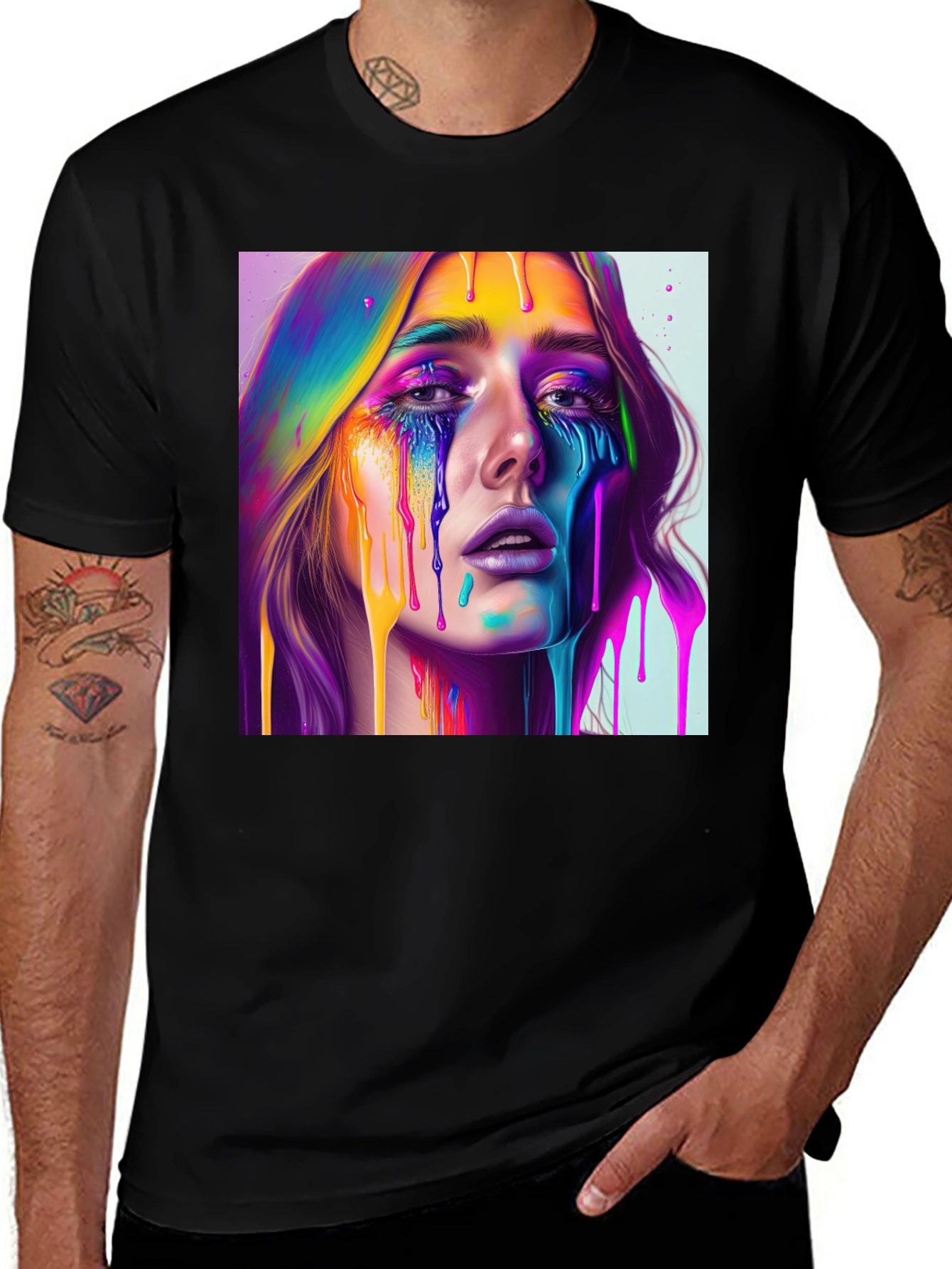 Variant 11 of Colorful Tears Graphic T-Shirt - Unisex Fashion Tee
