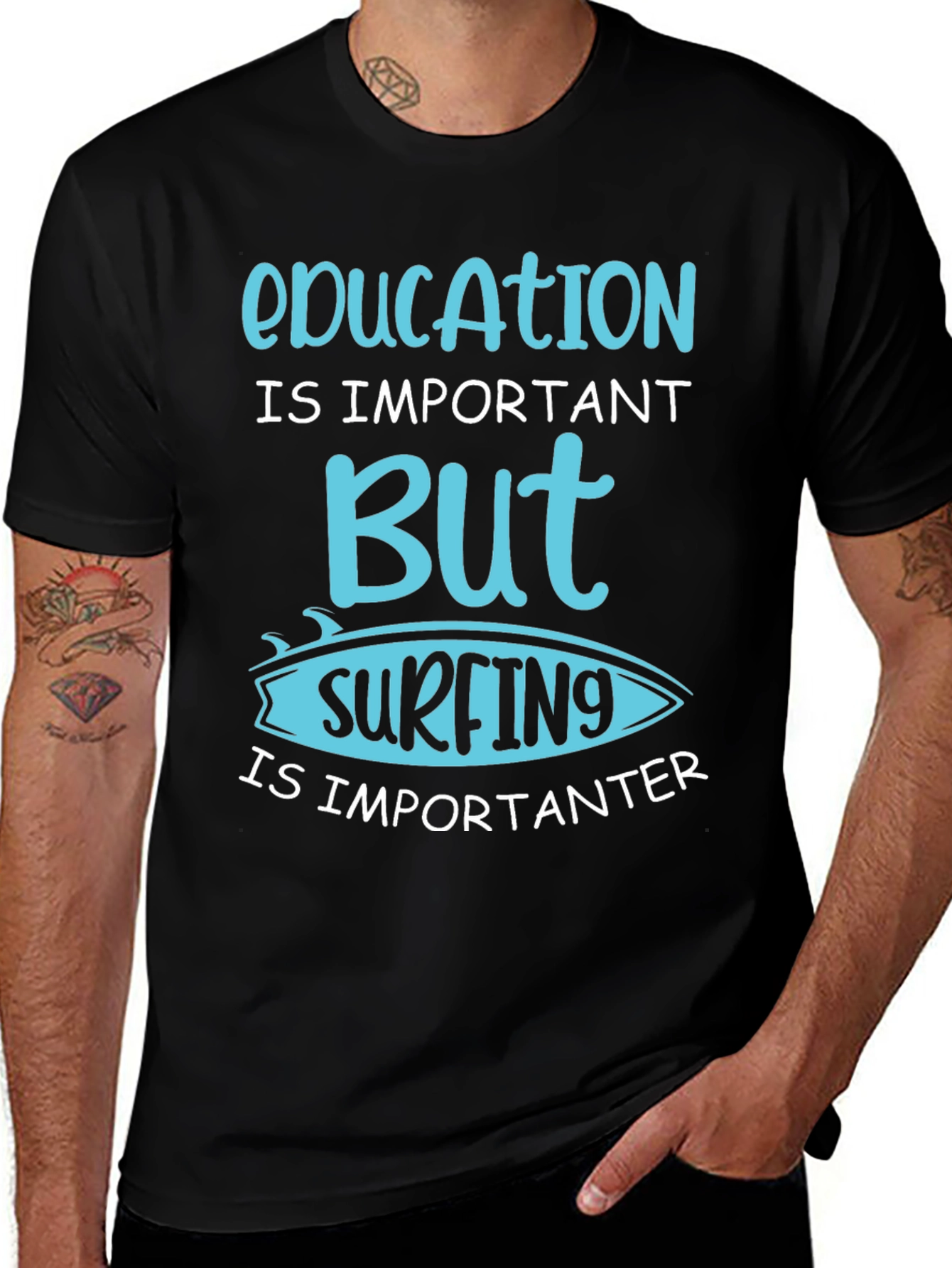 Variant 23 of Education vs. Surfing Graphic Tee