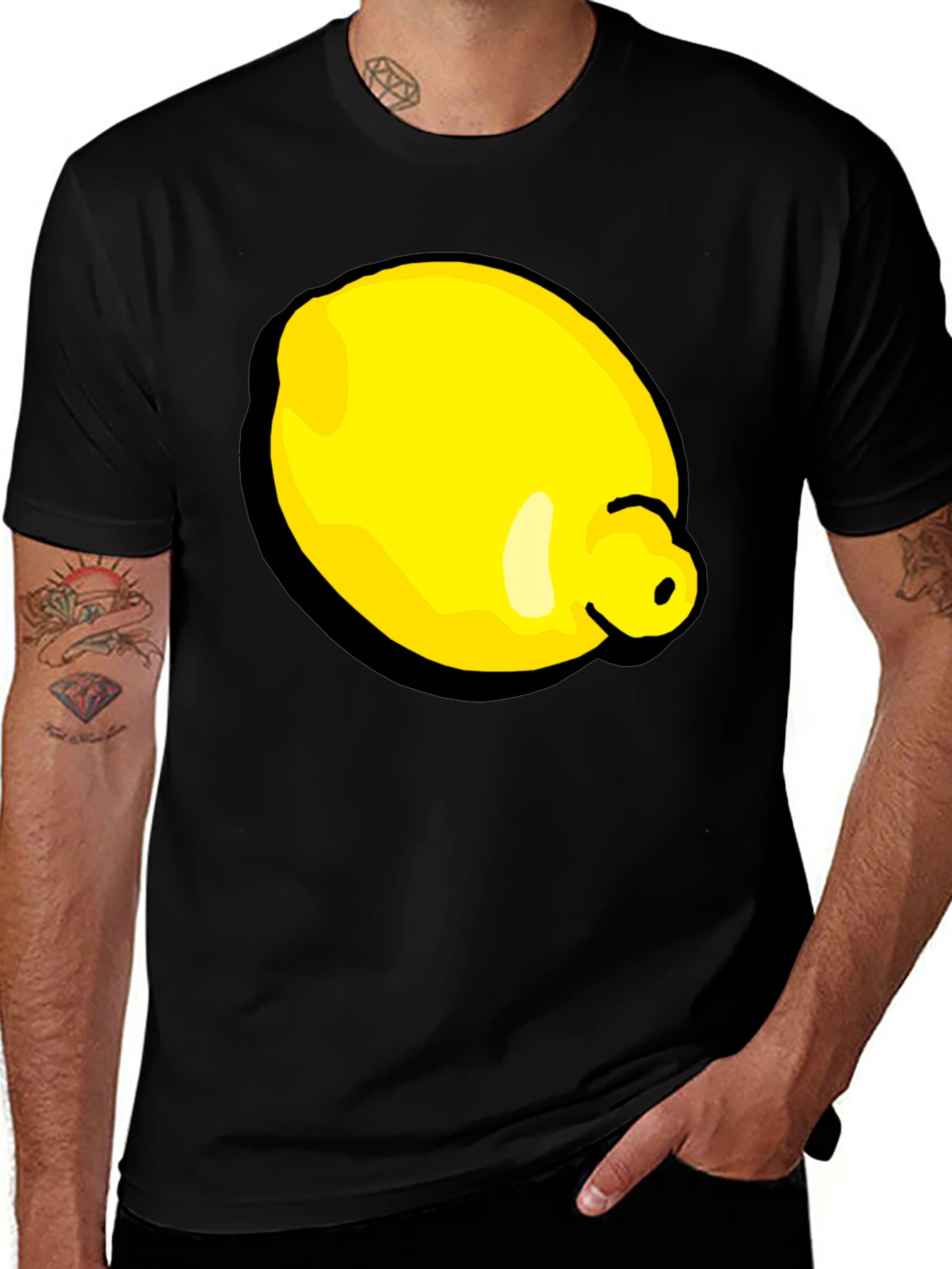 Variant 16 of Lemon Graphic Black T-Shirt - Casual Style