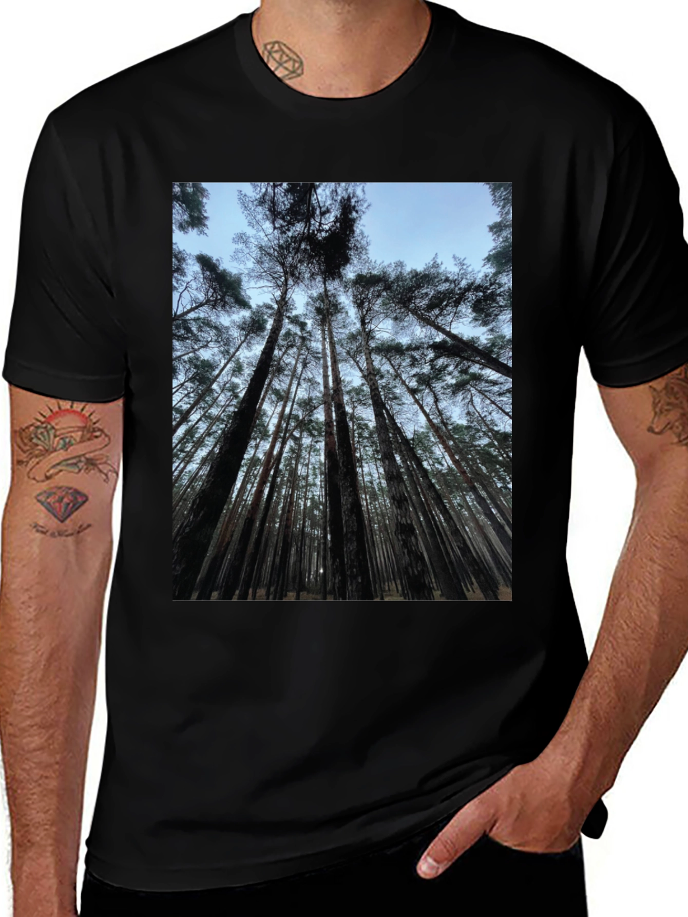 Forest Canopy Black T-Shirt