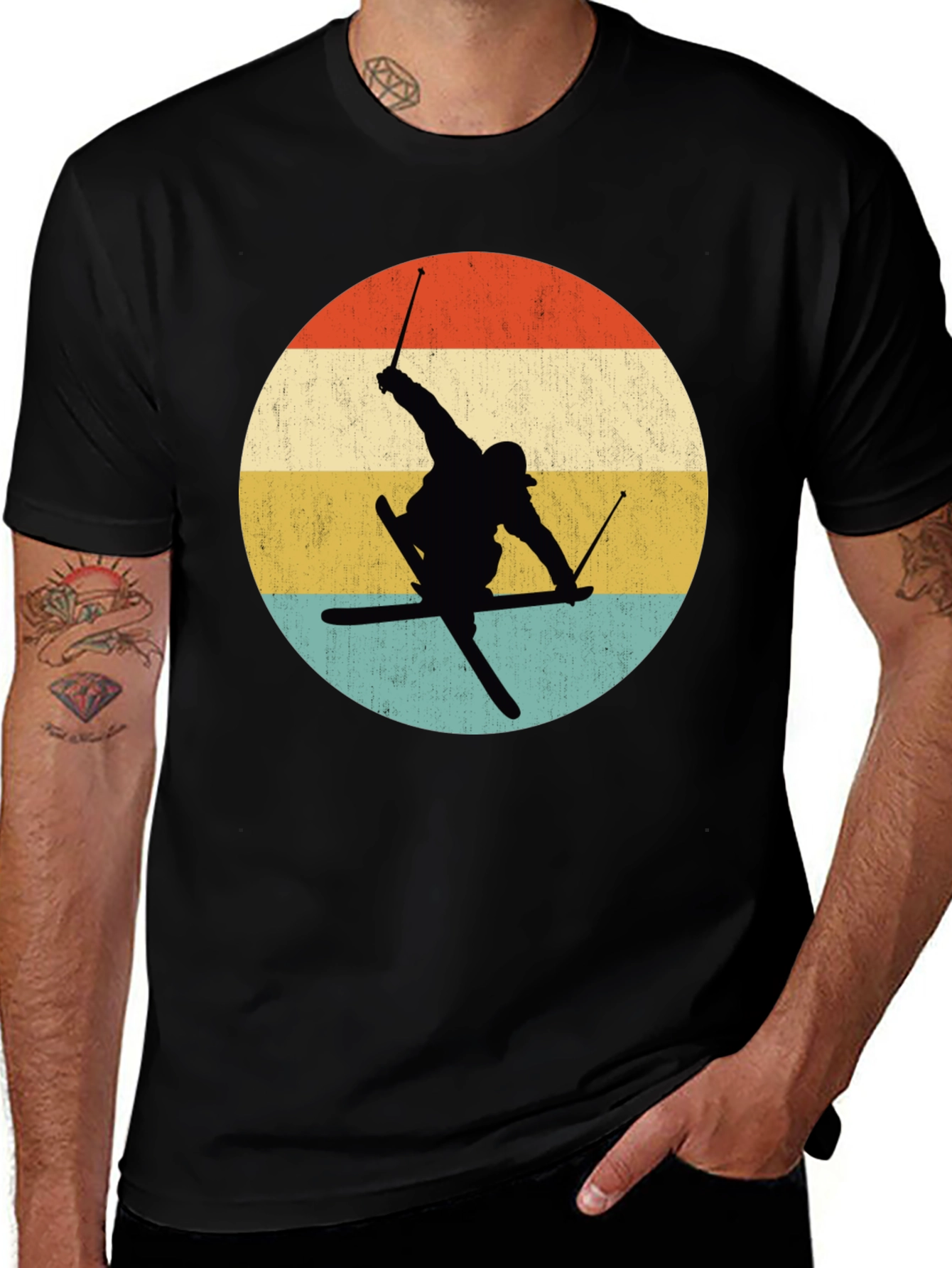 Variant 6 of Retro Skiing Silhouette T-Shirt