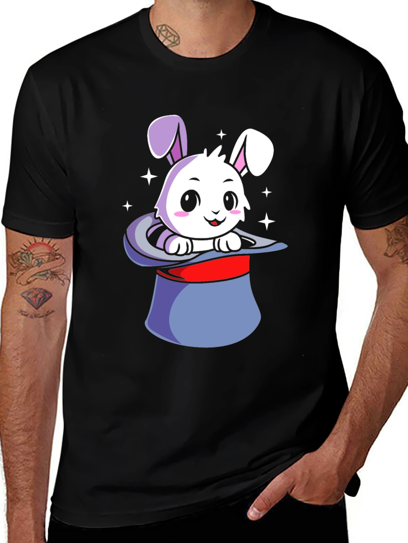 Variant 20 of Bunny Magic T-Shirt - Cute Rabbit in Hat Design