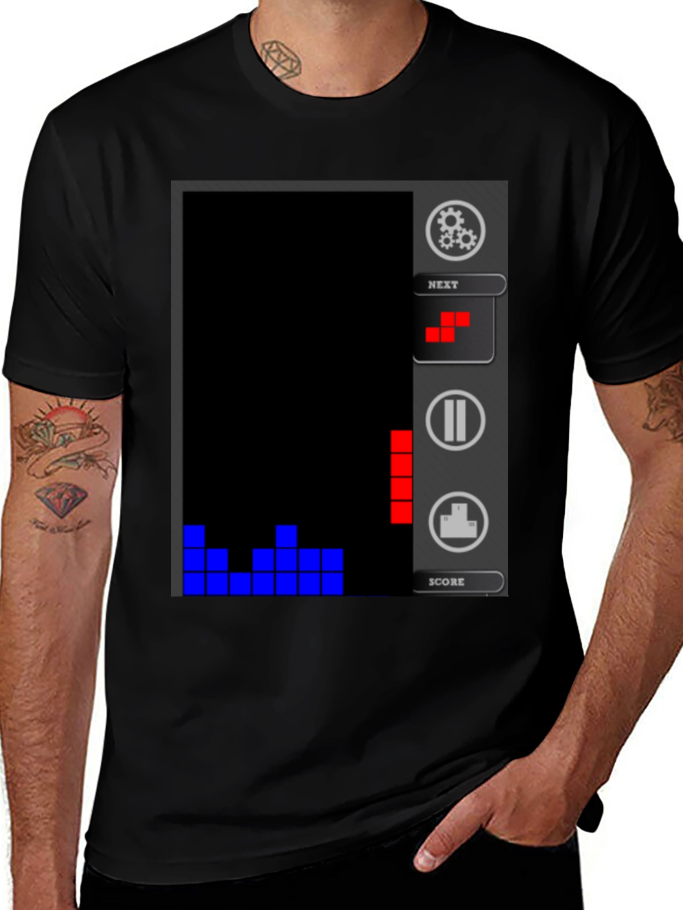 Tetris Game Graphic Tee - Retro Style