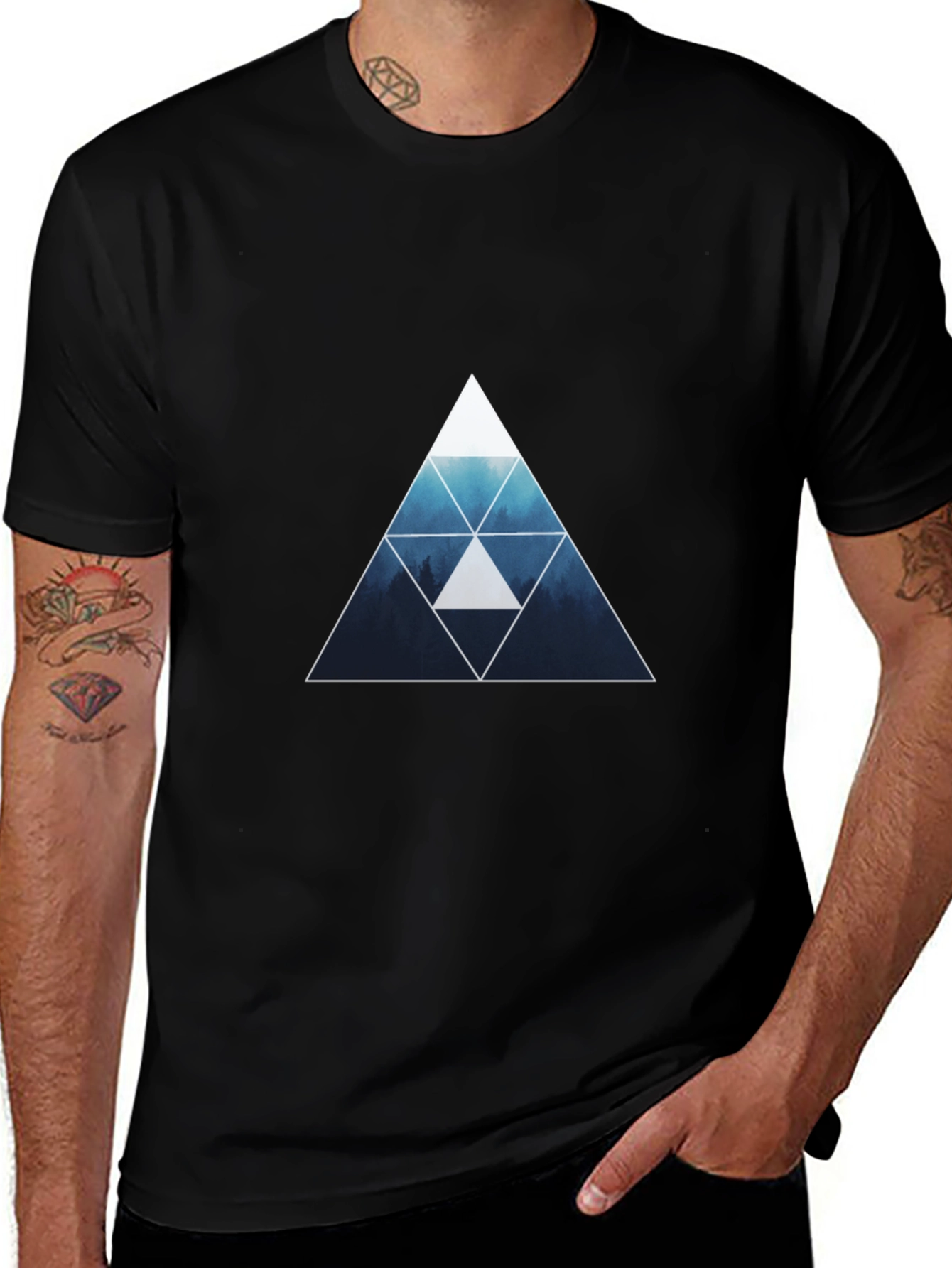 Variant 7 of Abstract Geometric Triangle T-Shirt - Stylish Graphic Tee