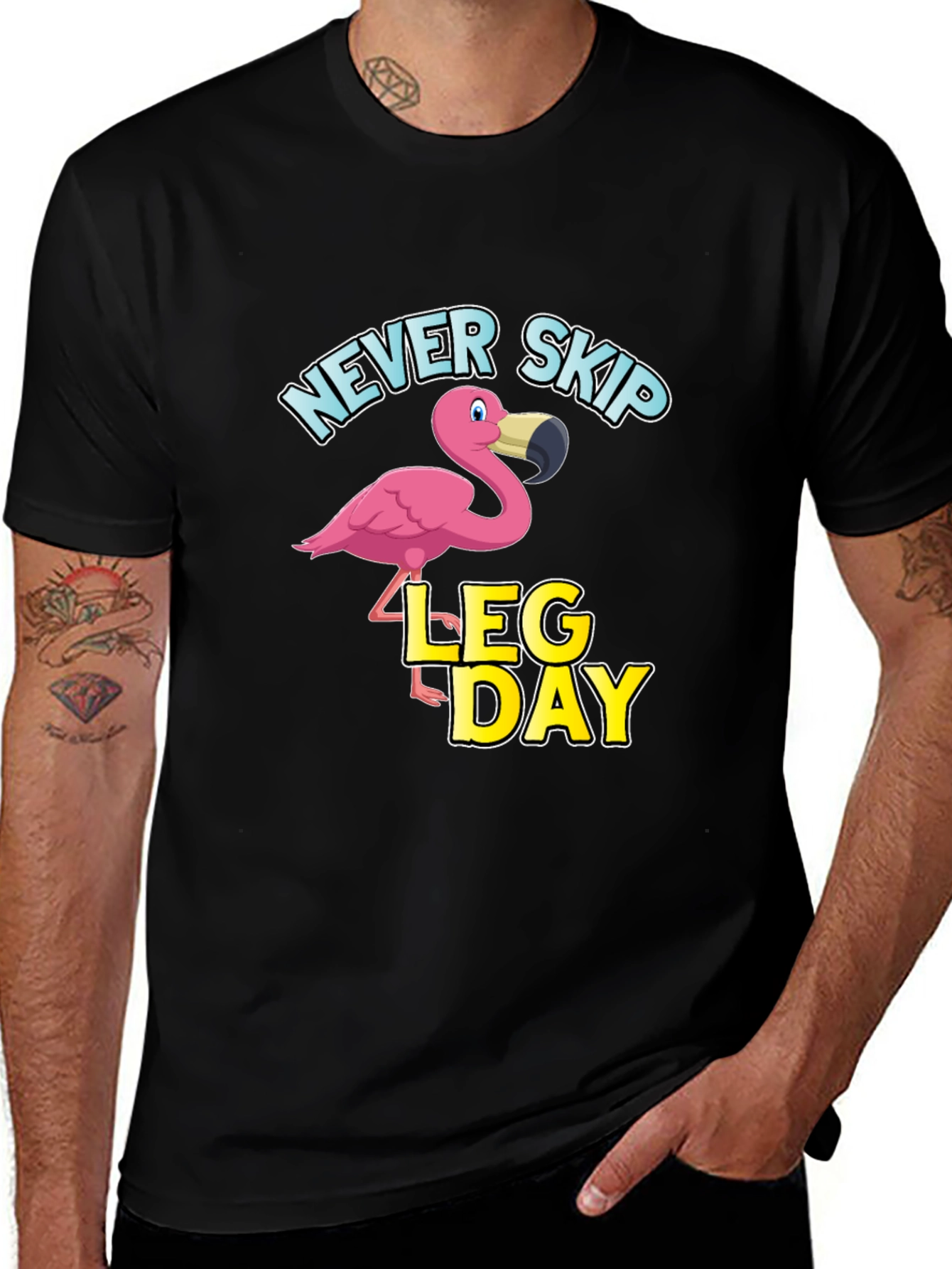 Variant 17 of Never Skip Leg Day Flamingo Graphic T-Shirt