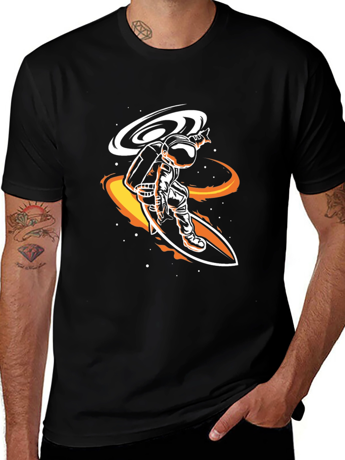 Variant 12 of Astronaut Surfing Graphic T-Shirt - Space Adventure Tee