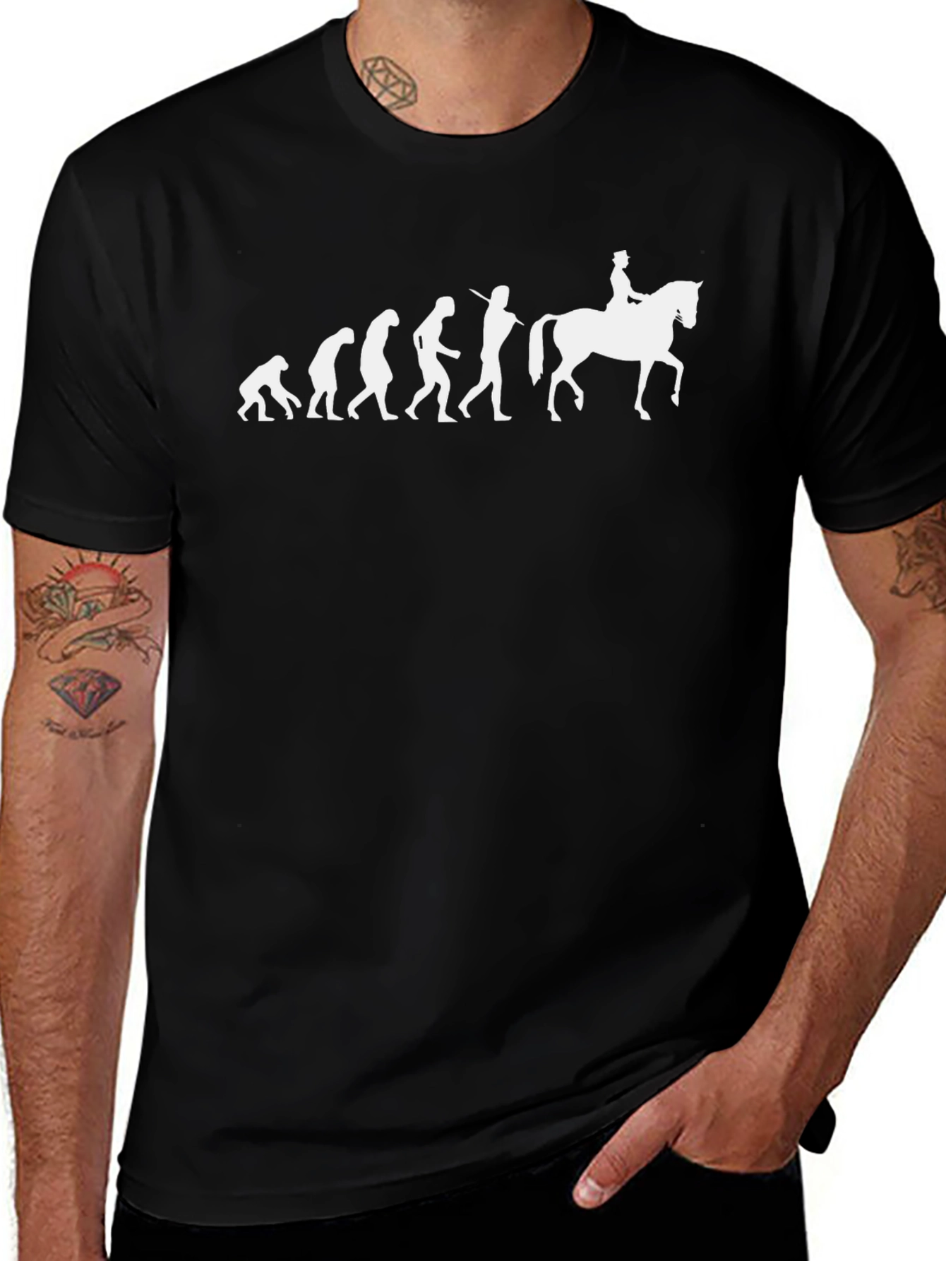 Variant 12 of Evolution Horse Rider T-Shirt Funny Equestrian Tee