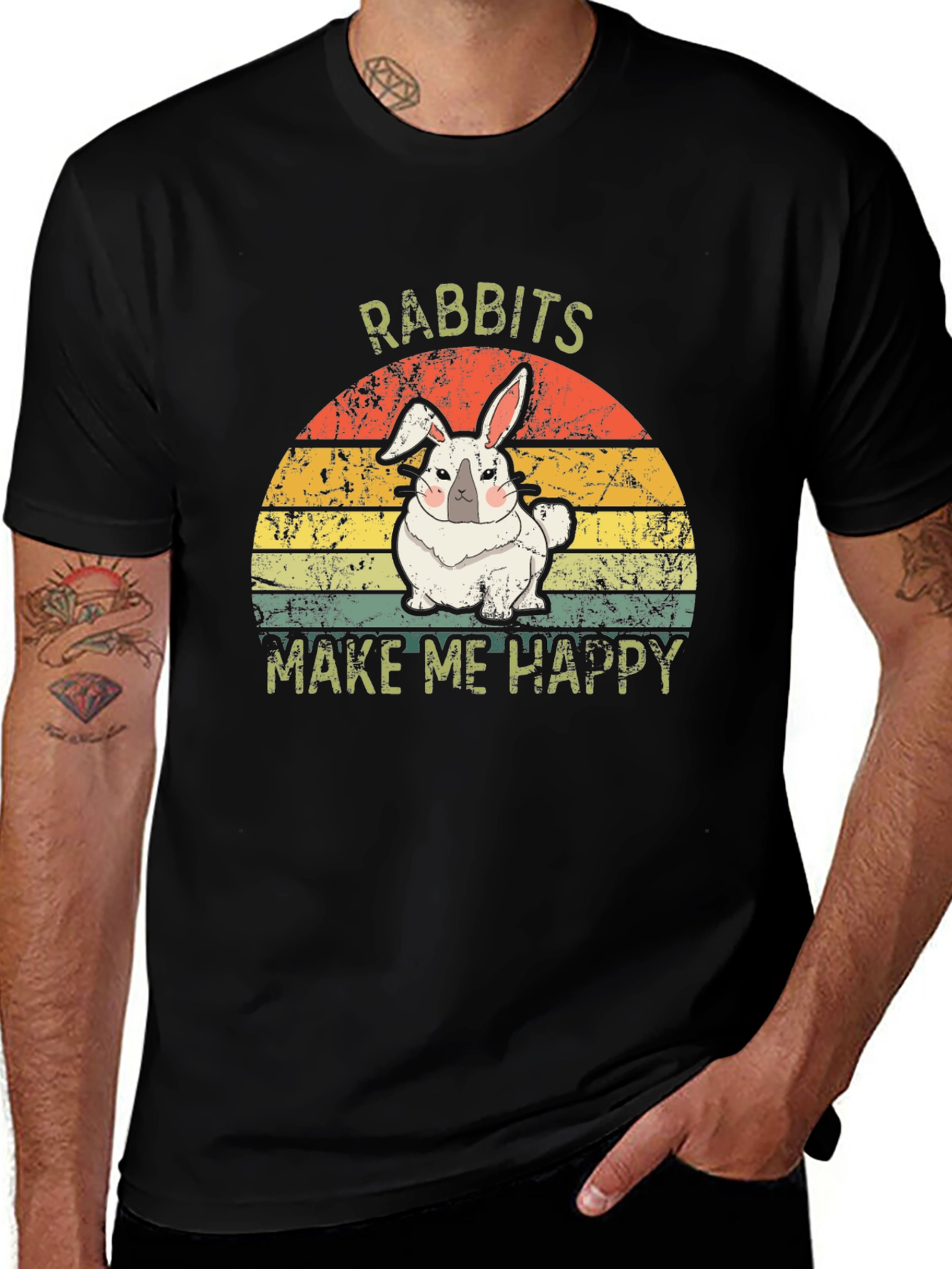 Variant 6 of Rabbits Make Me Happy Graphic Tee